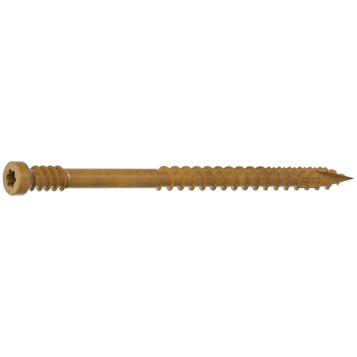 Simpson Strong-Tie FT07212R400 Finish Trim Screw,  #7 x 2-1/2-in. T10, Trim-Head, Quik Guard, Tan, 400-Pack - Image 3