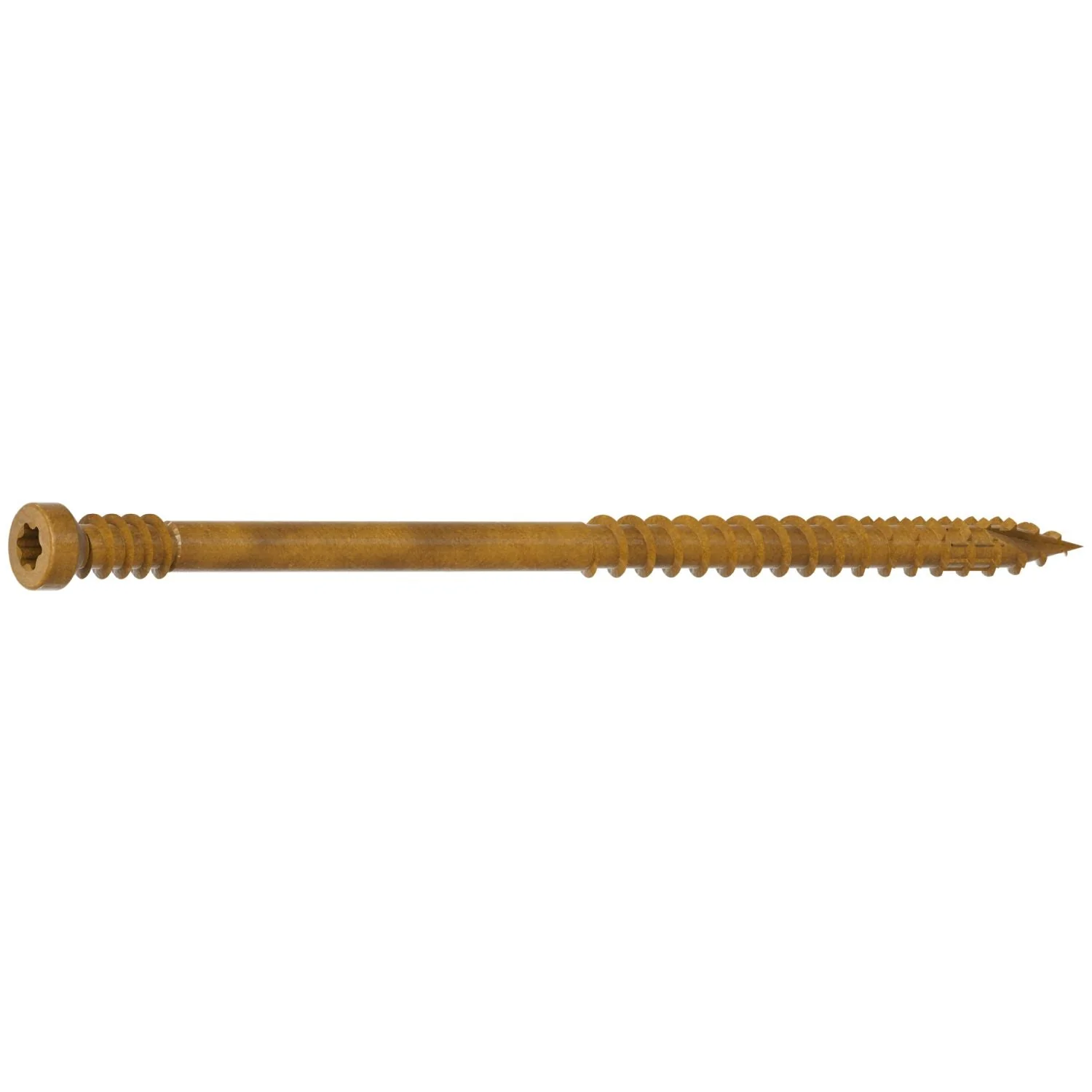 Simpson Strong-Tie FT07300R300 Finish Trim Screw,  #7 x 3-in. T10, Trim-Head, Quik Guard, Tan, 300-Pack - Image 3