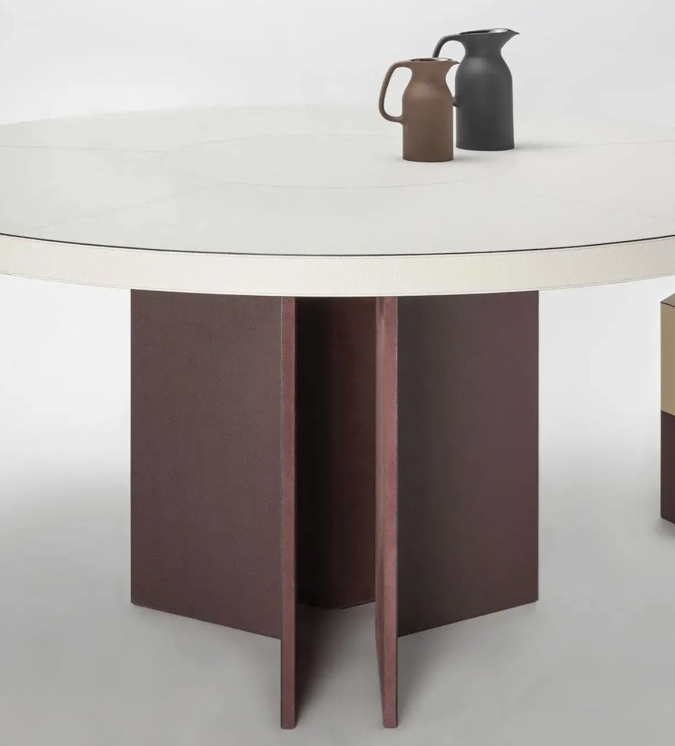GIOBAGNARA | ROUND LEATHER DINING TABLE | $9,682.00 - Image 2