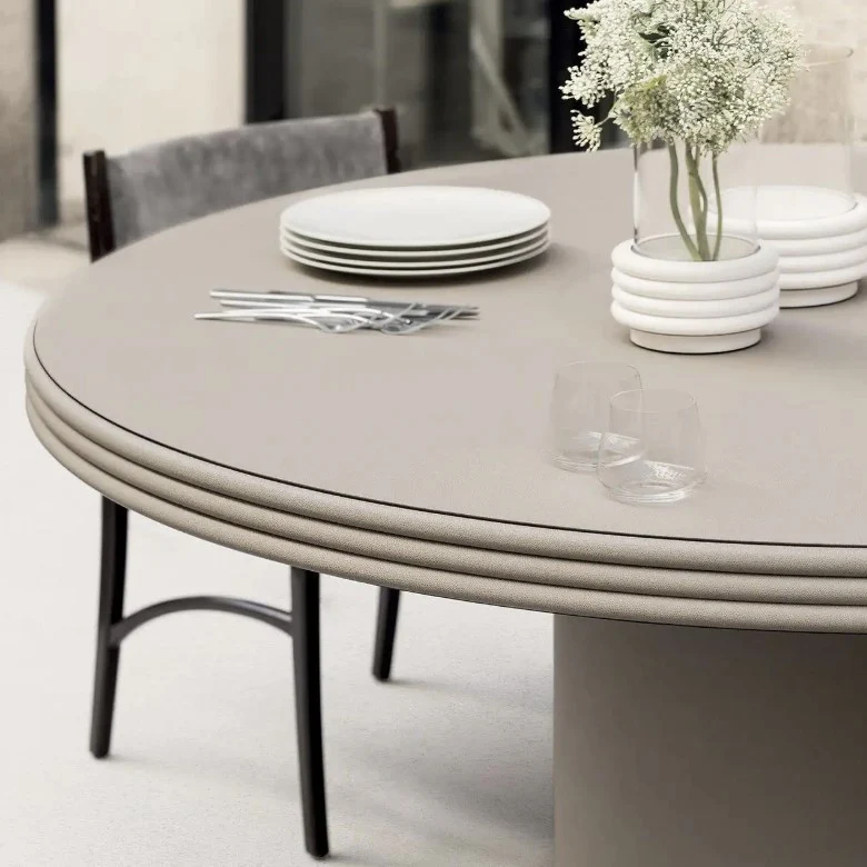 GIOBAGNARA | ROUND LEATHER DINING TABLE | $8,841.00 - Image 2
