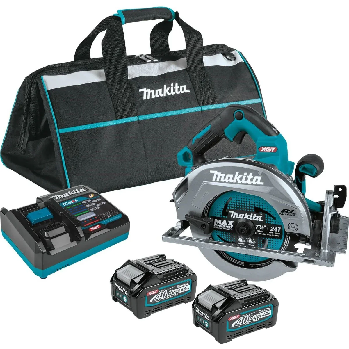 Makita 40V max XGT Brushless Cordless 7-1/4″ AWS  Circular Saw 4.0Ah Kit w/ 2-Batteries