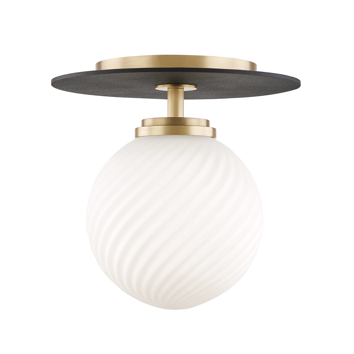 HUDSON VALLEY LIGHTING | ELLIS SEMI - FLUSHMOUNT - AGED BRASS WITH BLACK | $258.00 - Image 1