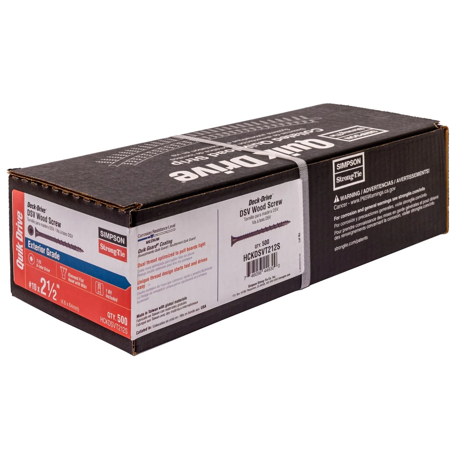 Simpson Strong-Tie HCKDSVT212S Deck-Drive DSV WOOD Screw (Collated),  #10 x 2-1/2-in. T25 6-Lobe, Tan, 500-Pack - Image 2