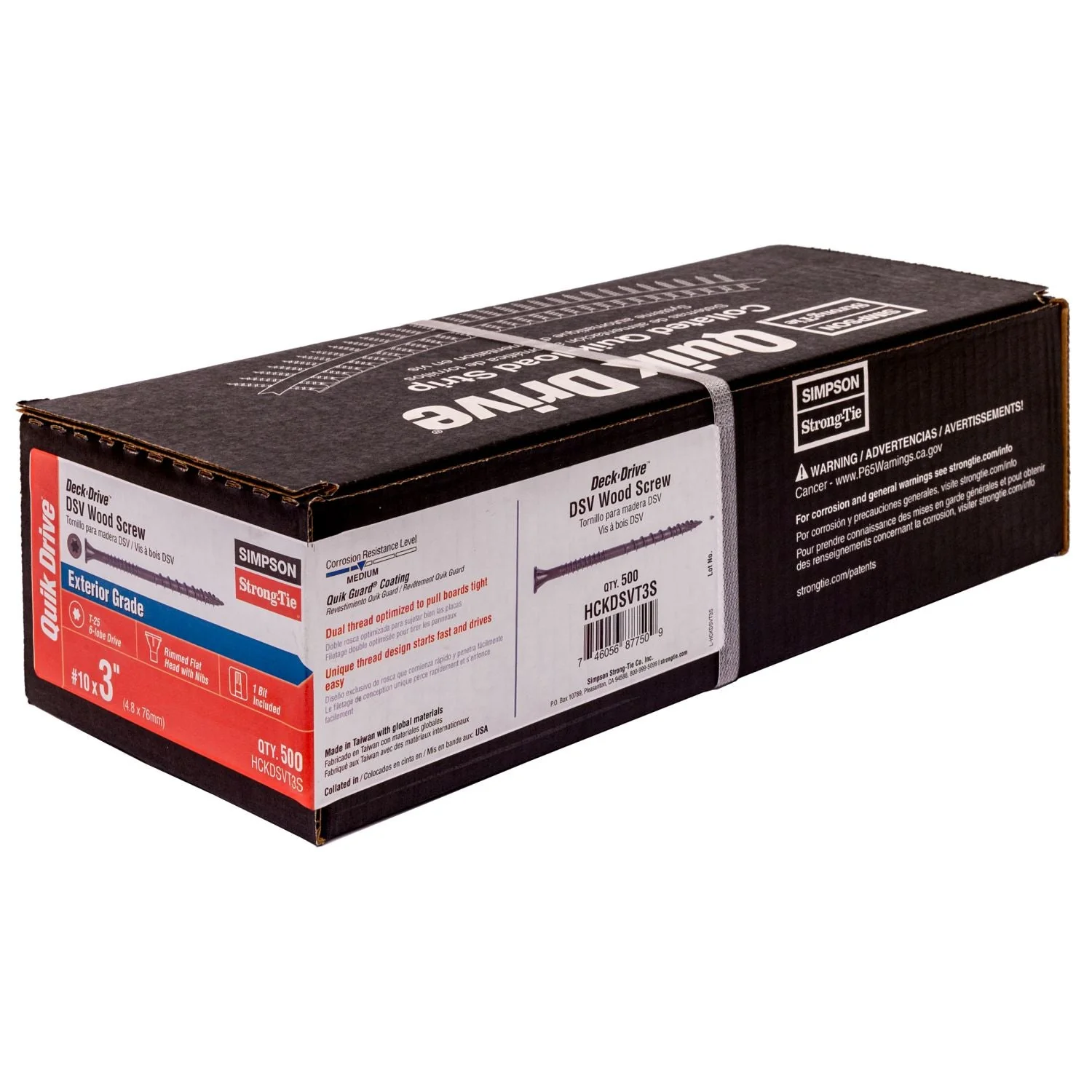 Simpson Strong-Tie HCKDSVT3S Deck-Drive DSV WOOD Screw (Collated),  #10 x 3-in. T25 6-Lobe, Tan, 500-Pack - Image 3