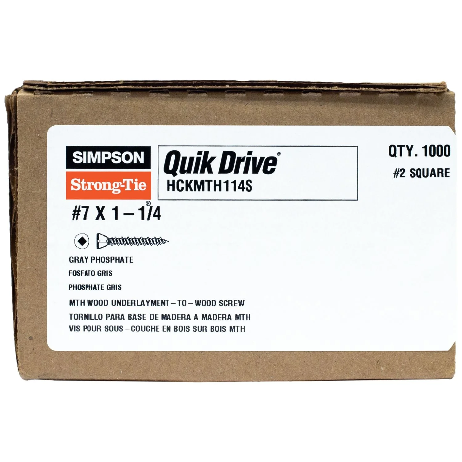 Simpson Strong-Tie HCKMTH114S Strong-Drive MTH Wood Underlayment Screw (Collated),  #7 x 1-1/4-in. Gr. Phosphate, 1000-Pack - Image 2