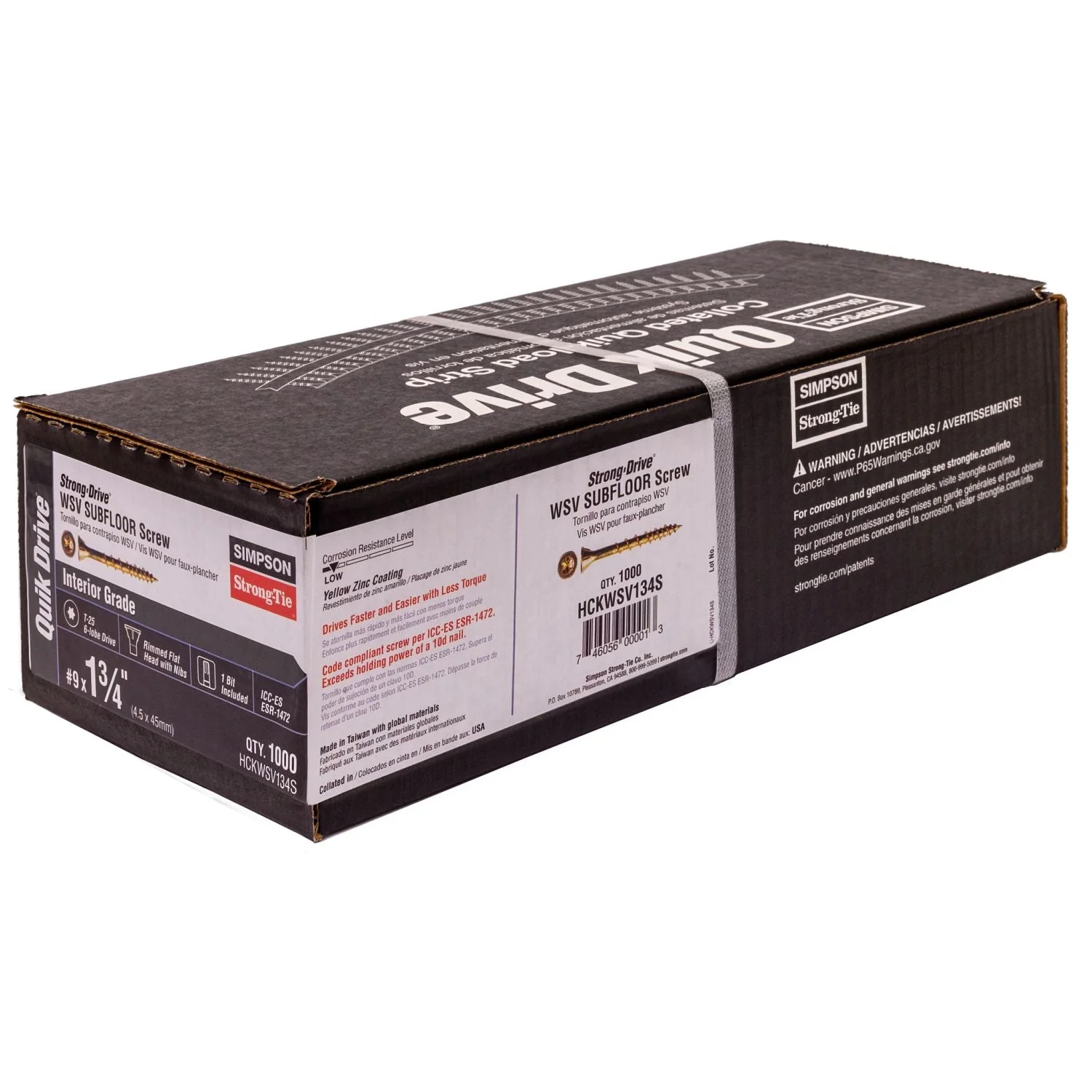Simpson Strong-Tie HCKWSV134S Strong-Drive WSV SUBFLOOR Screw (Collated),  #9 x 1-3/4-in. T25, Yellow Zinc, 1000-Pack - Image 3
