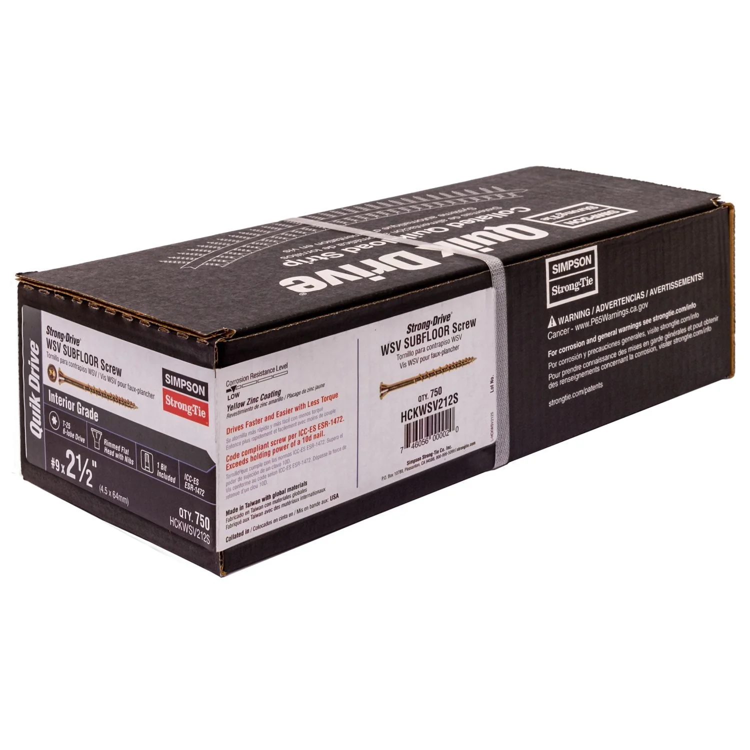 Simpson Strong-Tie HCKWSV212S Strong-Drive WSV SUBFLOOR Screw (Collated),  #9 x 2-1/2-in. T25, Yellow Zinc, 750-Pack - Image 3