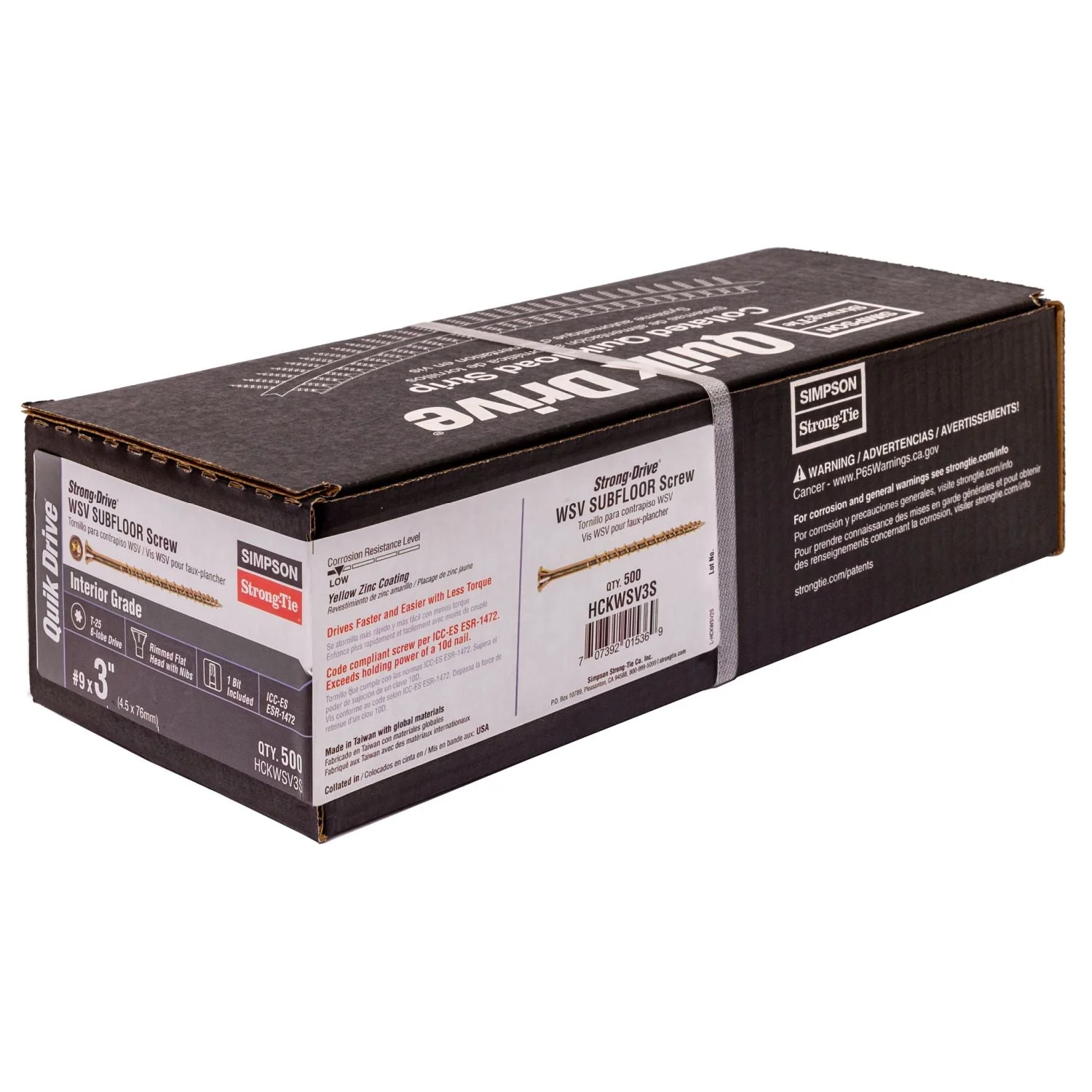 Simpson Strong-Tie HCKWSV3S Strong-Drive WSV SUBFLOOR Screw (Collated),  #9 x 3-in. T25, Yellow Zinc, 500-Pack - Image 3