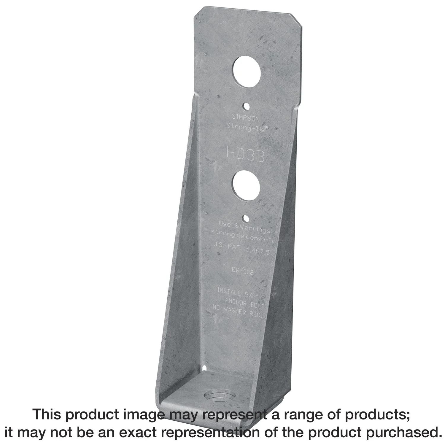 Simpson Strong-Tie HD7BHDG HDB 12-3/8-in. Hot-Dip Galvanized Bolted Holdown - Image 3