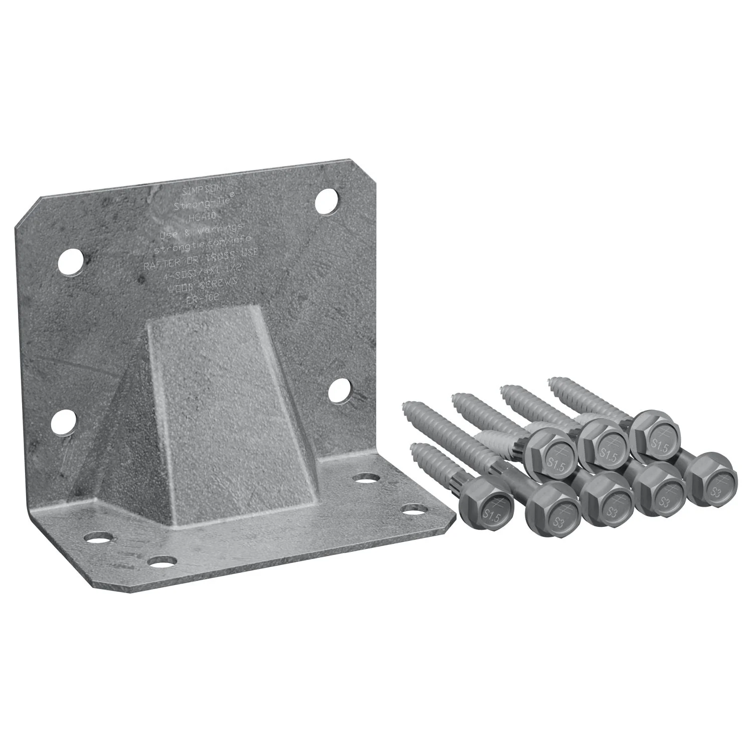 Simpson Strong-Tie HGA10KTHDG HGA Hot-Dip Galvanized Hurricane Gusset Angle with SDS Screws, 10-Pack - Image 2