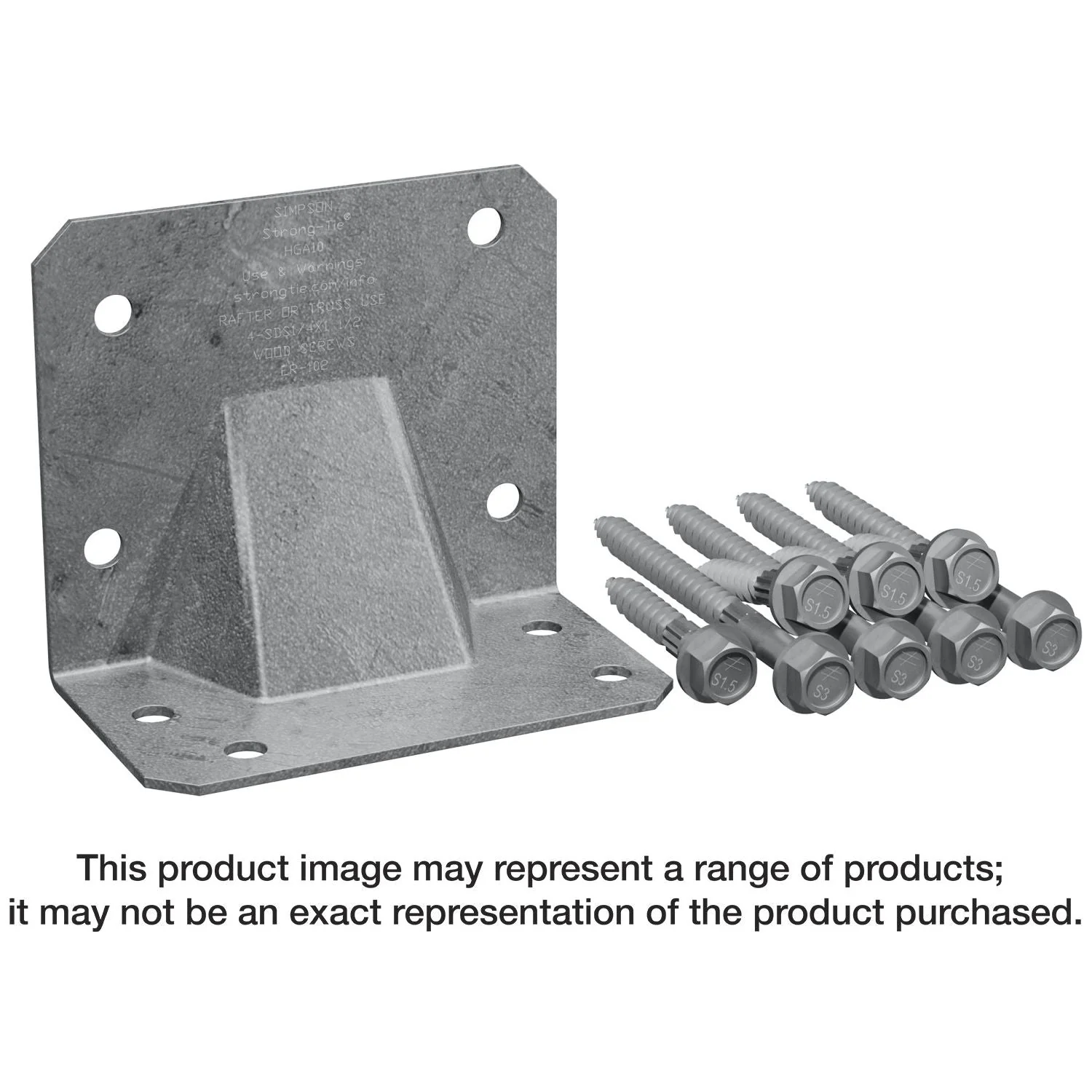 Simpson Strong-Tie HGA10KTHDG HGA Hot-Dip Galvanized Hurricane Gusset Angle with SDS Screws, 10-Pack - Image 3