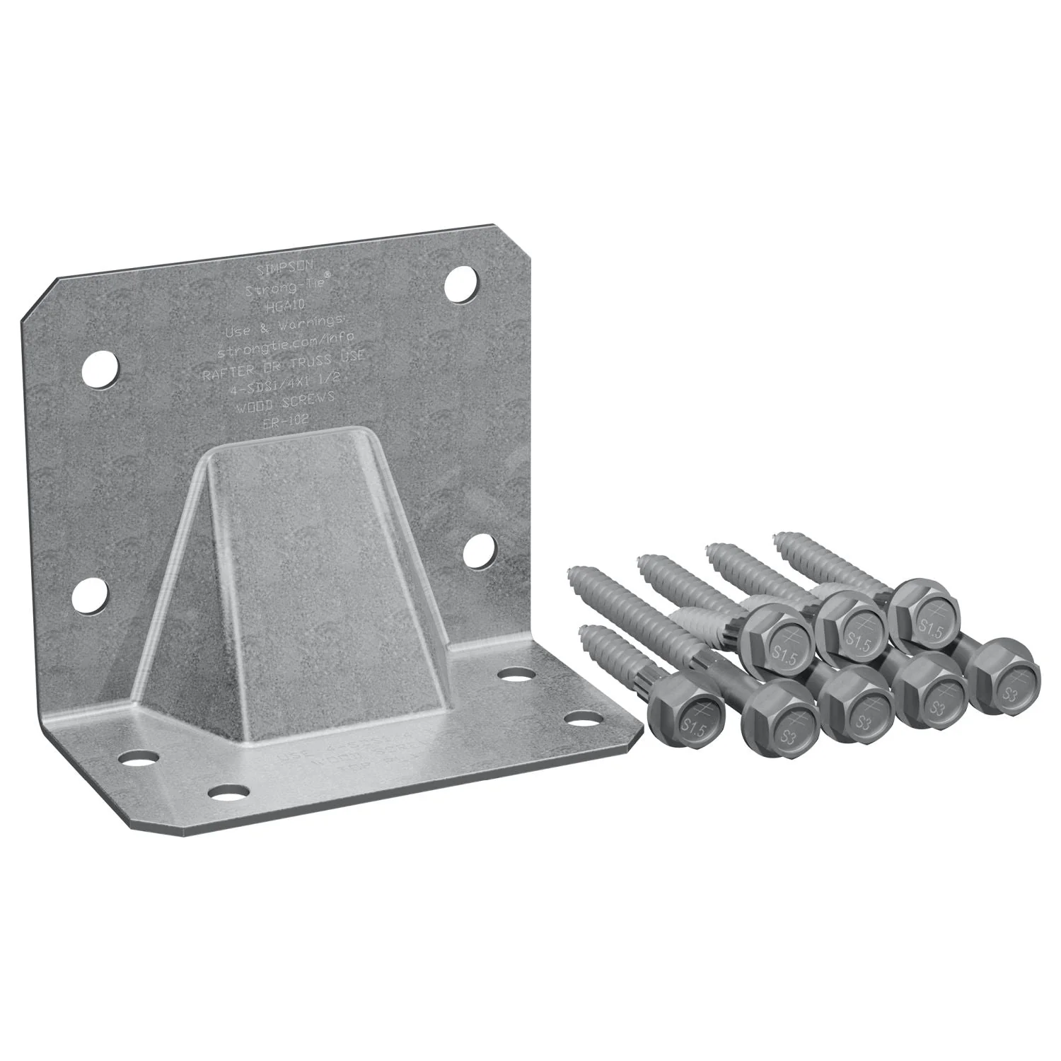 Simpson Strong-Tie HGA10KT HGA Galvanized Hurricane Gusset Angle with SDS Screws, 10-Pack - Image 2