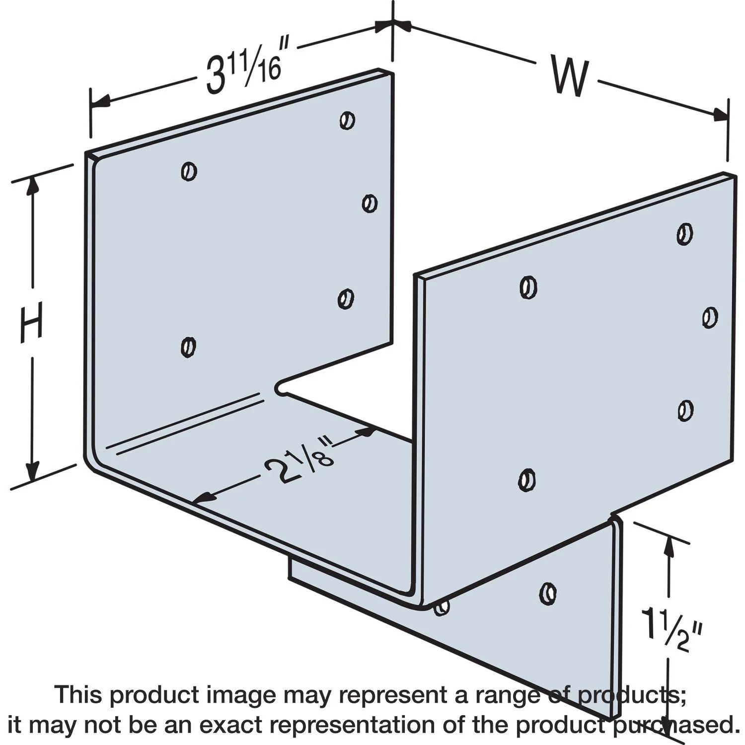 Simpson Strong-Tie HH4 HH Galvanized Header Hanger for 4x - Image 1