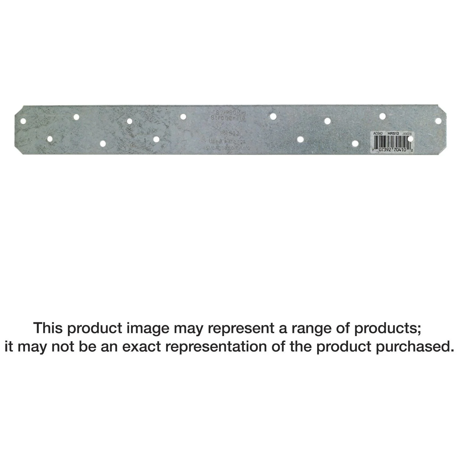Simpson Strong-Tie HRS12 HRS 12-in. 12-Gauge Galvanized Heavy Strap Tie - Image 1