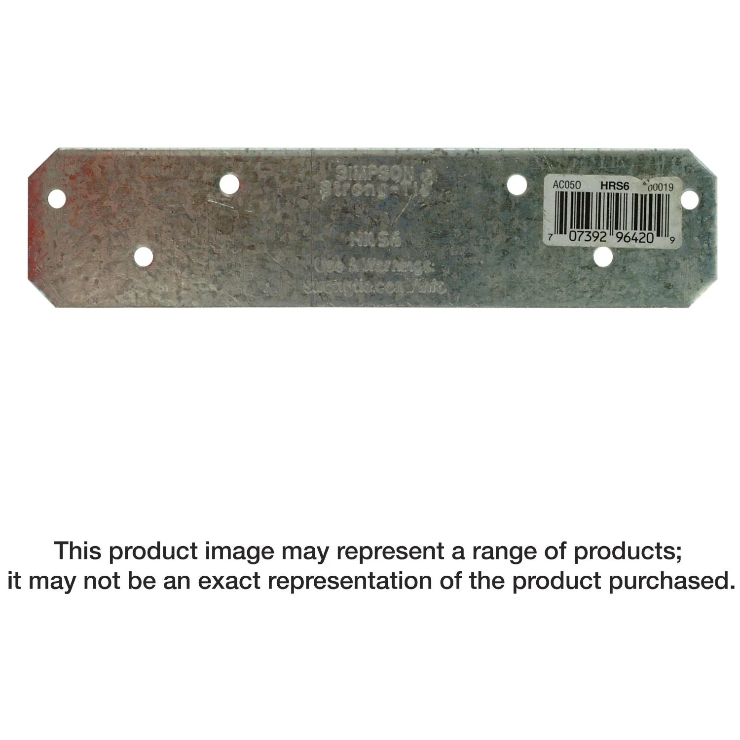 Simpson Strong-Tie HRS6 HRS 6-in. 12-Gauge Galvanized Heavy Strap Tie - Image 1