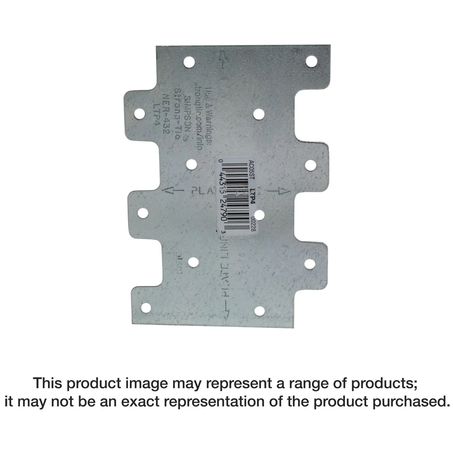 Simpson Strong-Tie LTP4Z LTP 3-in. x 4-1/4-in. ZMAX Galvanized Lateral Tie Plate - Image 1