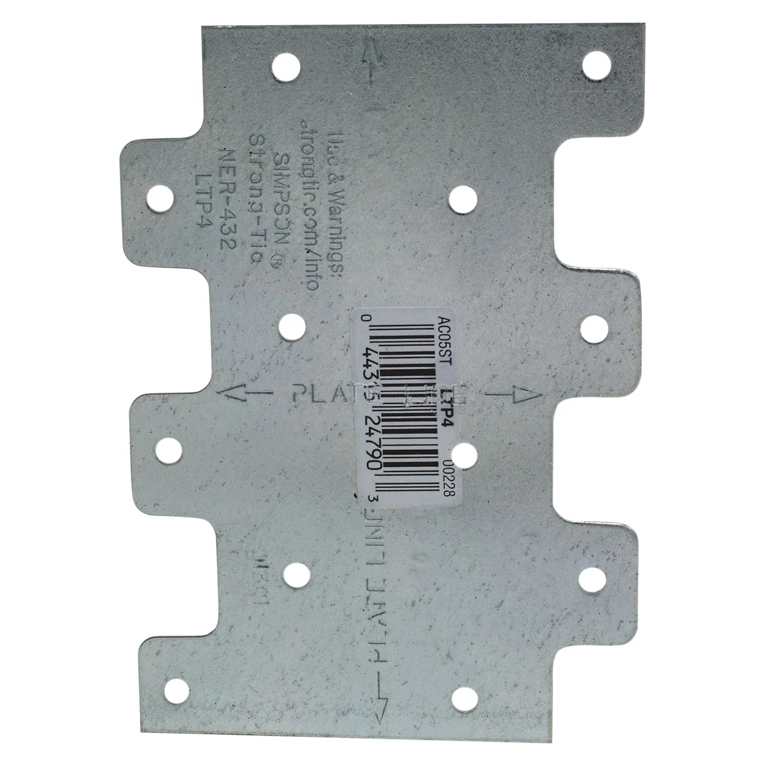 Simpson Strong-Tie LTP4 LTP 3-in. x 4-1/4-in. Galvanized Lateral Tie Plate - Image 2