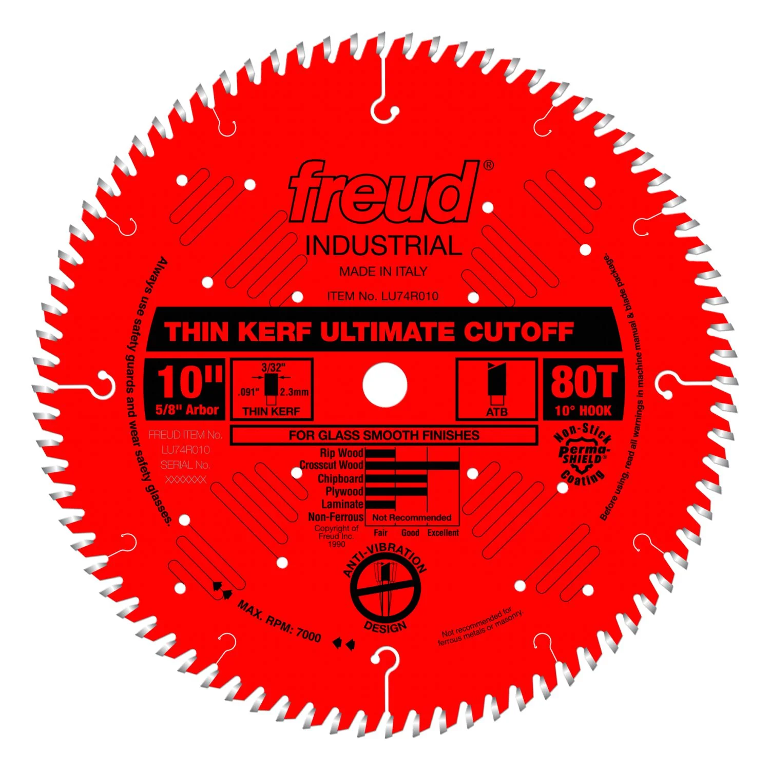 Freud LU74R010 10 in. Thin Kerf Ultimate Cut-Off Blade - Image 1