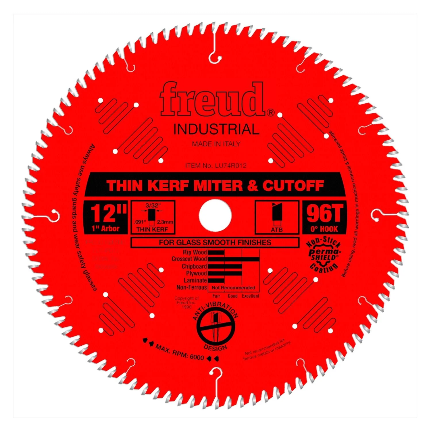 Freud LU74R012 12 in. Thin Kerf Ultimate Cut-Off Blade - Image 1