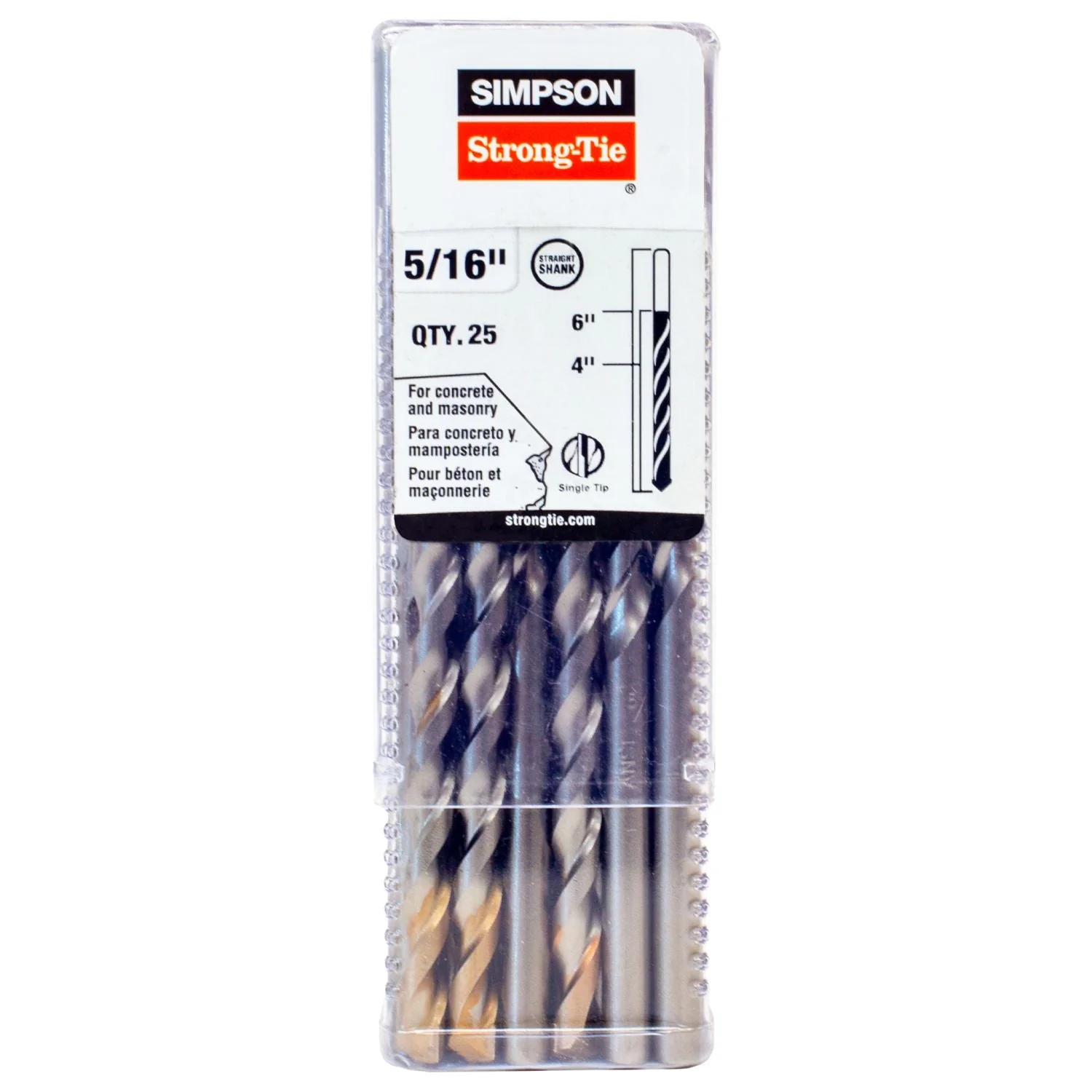 Simpson Strong-Tie MDB03106-R25 5/16-in. x 6-in. Straight Shank Bit, 25-Pack - Image 2