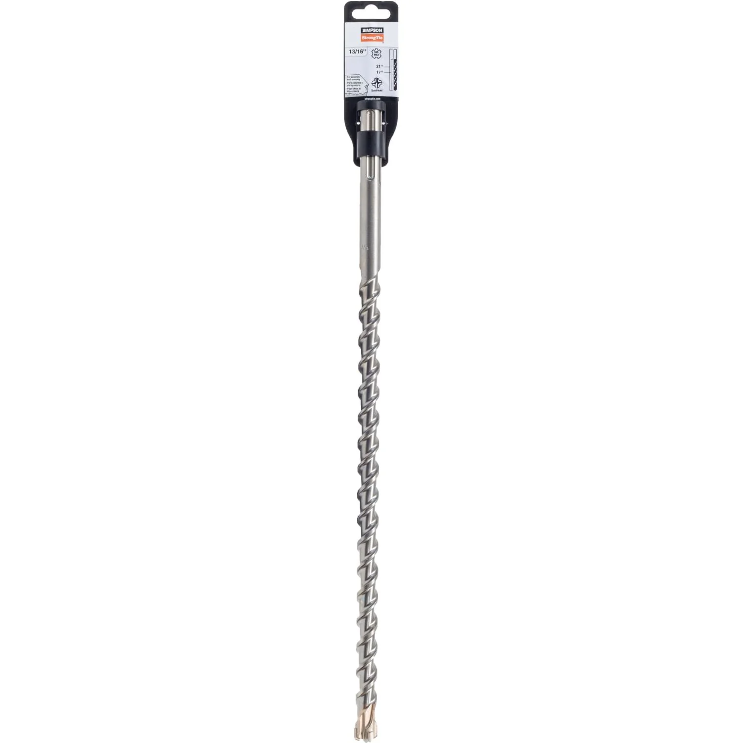 Simpson Strong-Tie MDMX08121Q 13/16-in. x 21-in. SDS-max Shank Quad-Head Drill Bit - Image 2