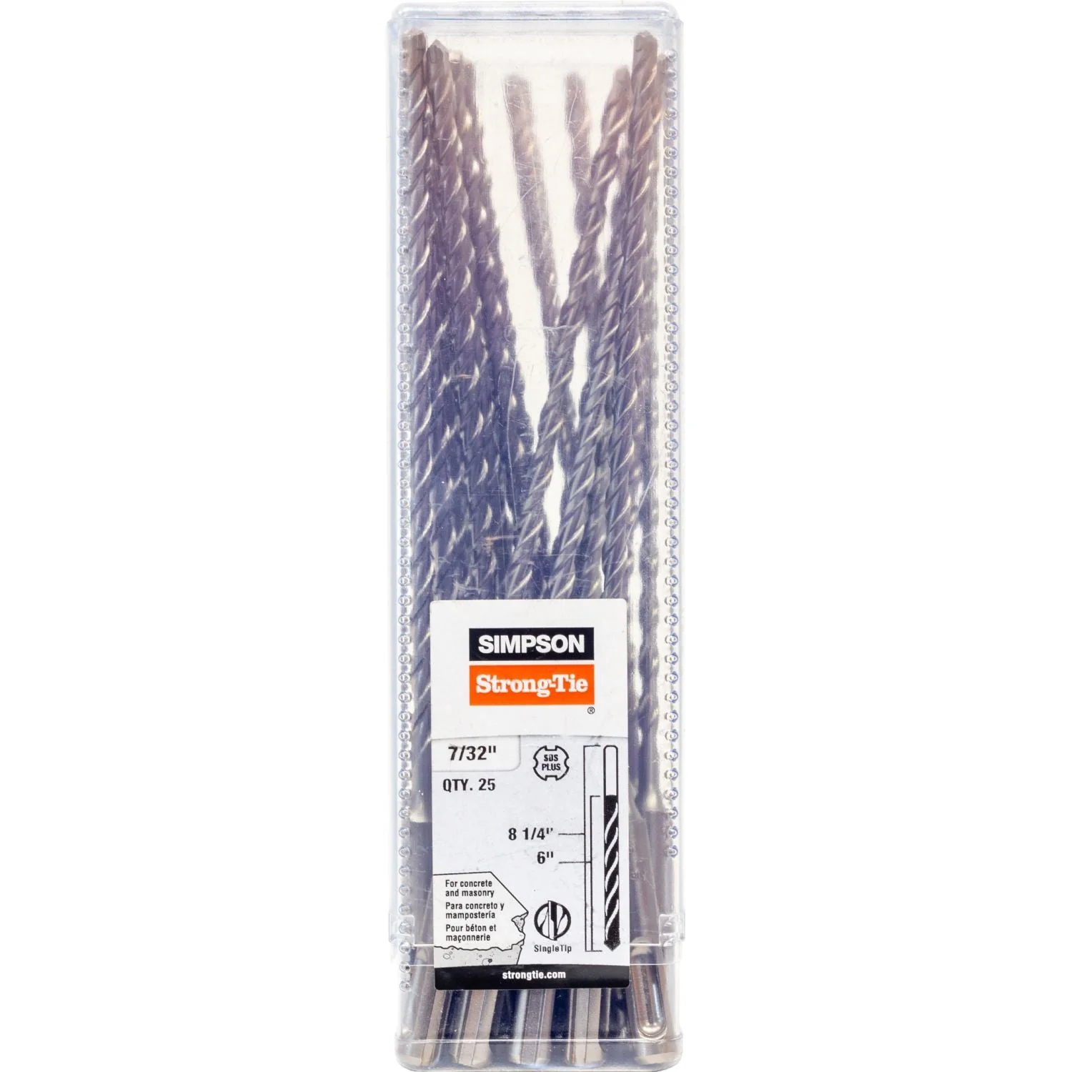 Simpson Strong-Tie MDPL02108-R25 7/32-in. x 8-1/4-in. SDS-plus Shank Drill Bit, 25-Pack - Image 2
