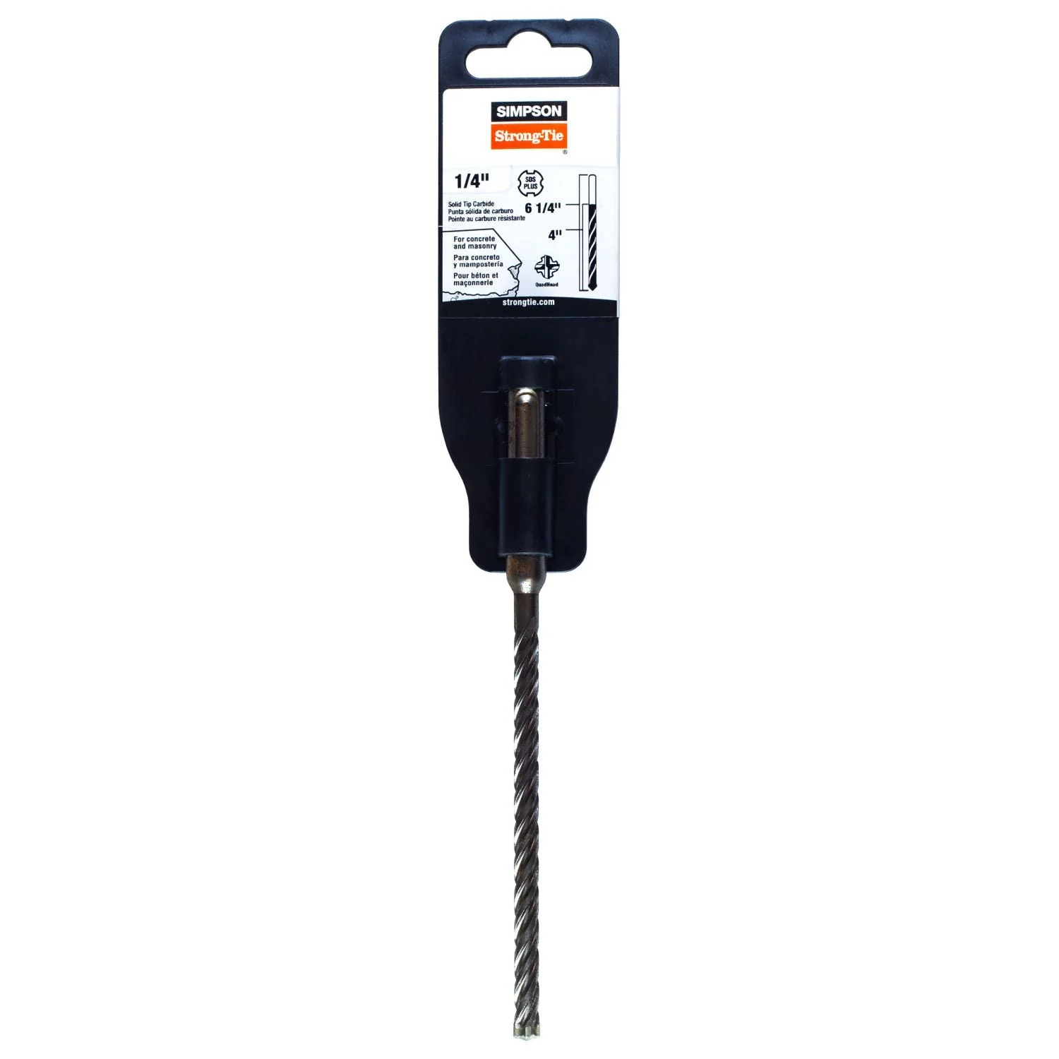 Simpson Strong-Tie MDPL02506S 1/4-in. x 6-1/4-in. SDS-plus Shank Solid-Tip Carbide Drill Bit - Image 2