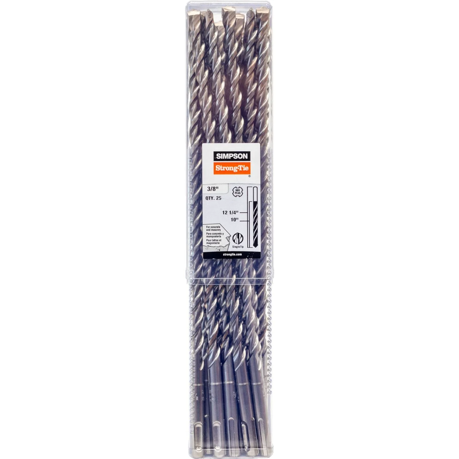 Simpson Strong-Tie MDPL03712-R25 3/8-in. x 12-1/4-in. SDS-plus Shank Drill Bit, 25-Pack - Image 2