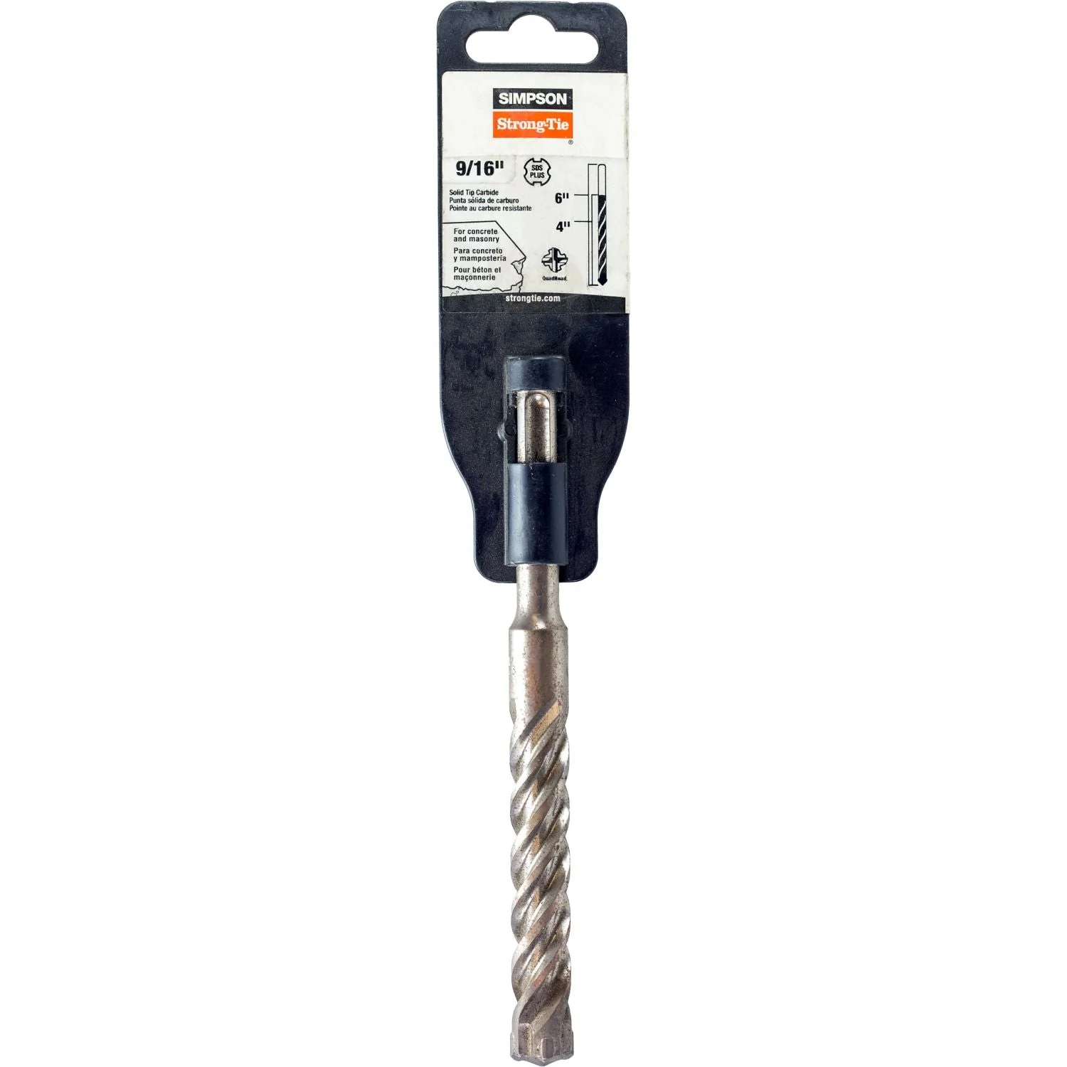 Simpson Strong-Tie MDPL05606S 9/16-in. x 6-in. SDS-plus Shank Solid-Tip Carbide Drill Bit - Image 2