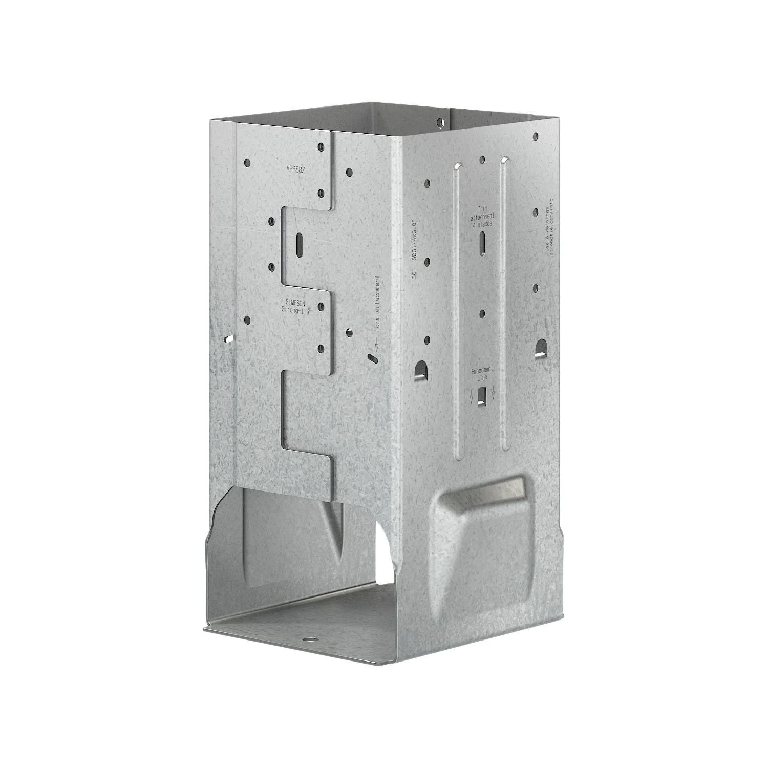 Simpson Strong-Tie ZMAX Galvanized Moment Post Base for 8x8 w/ SDS Screws (MPB88Z) - Image 2