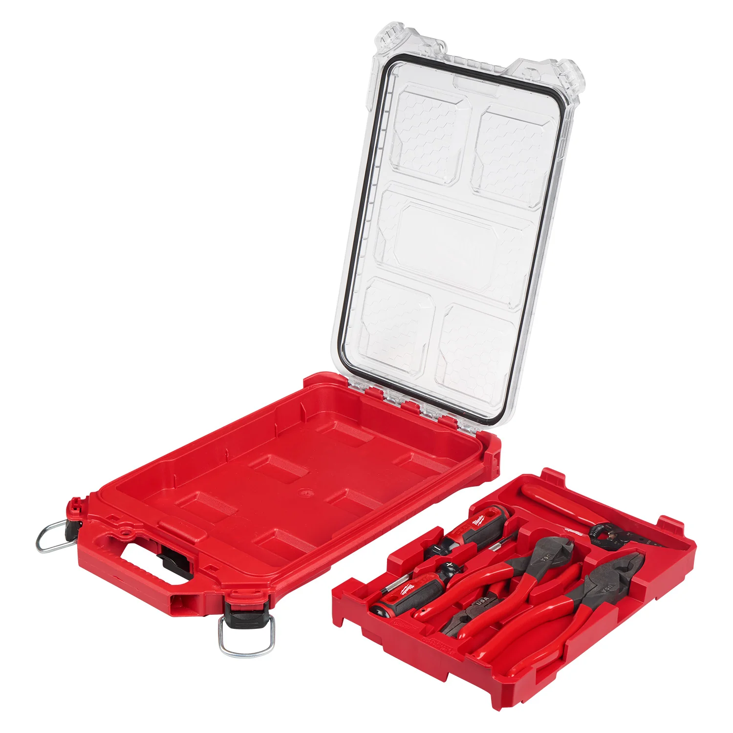 Milwaukee MT500-6P 6-Piece Dipped Grip Pliers, Wire Stripper, & Cushion Grip Screwdrivers PACKOUT Low-Profile Compact Organizer Set - Image 3