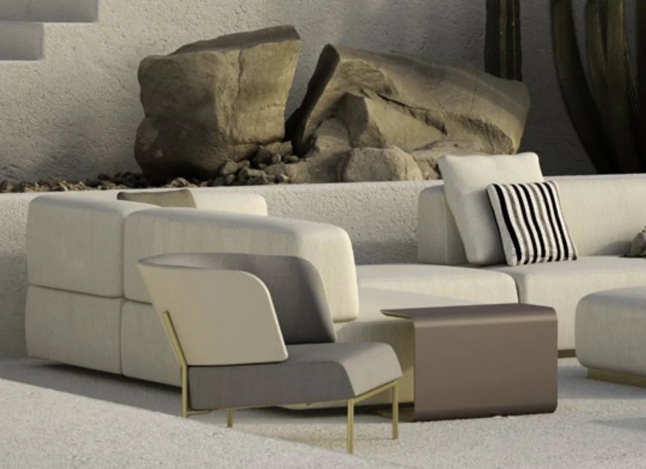 MYKONOS CHAIR WITH POUF | $11,340.00 - Image 2