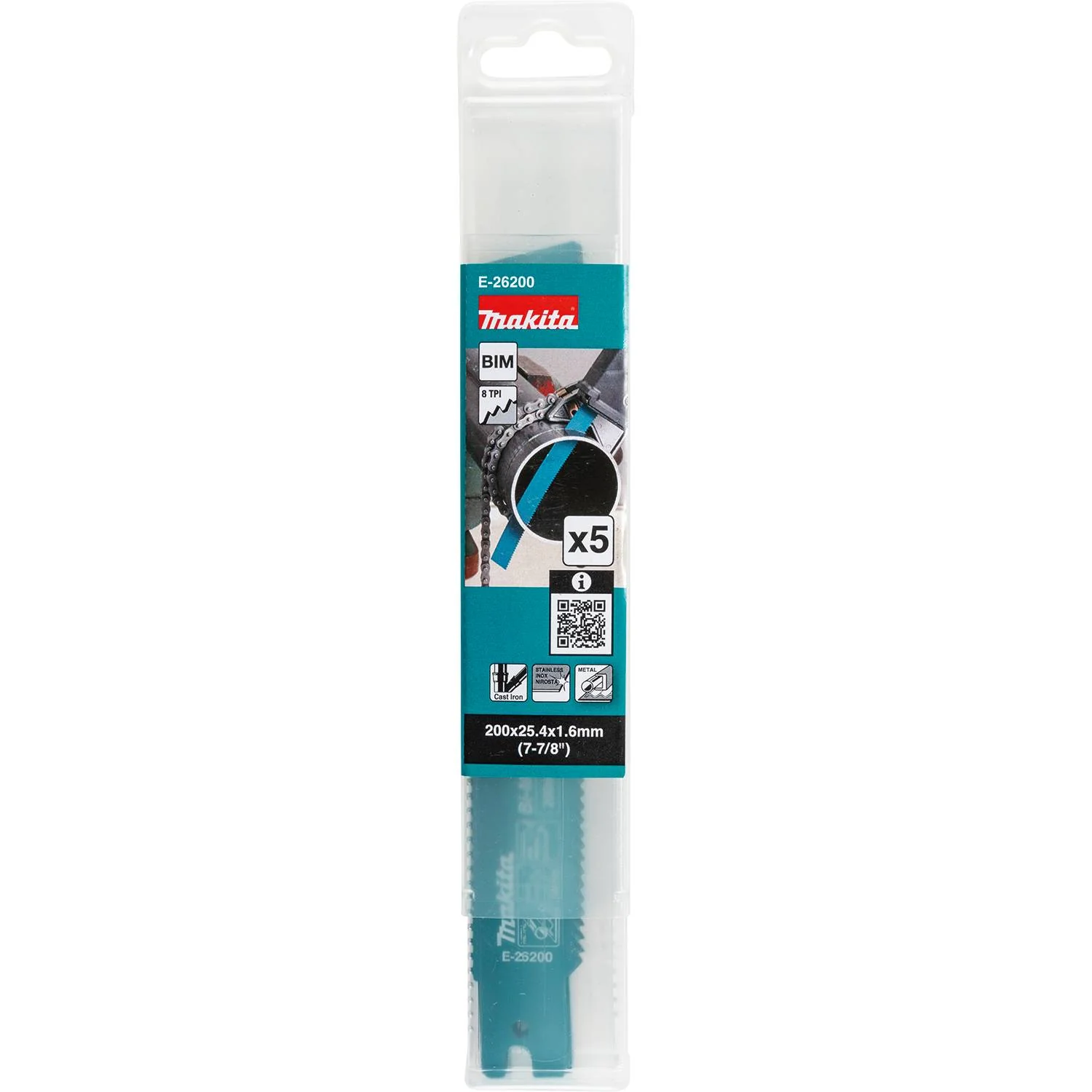 Makita E-26200 7-7/8-in. Metal Pipe Cutting Recipro Saw Blade, 8-TPI, 5-Pack, GRJ03Z - Image 2