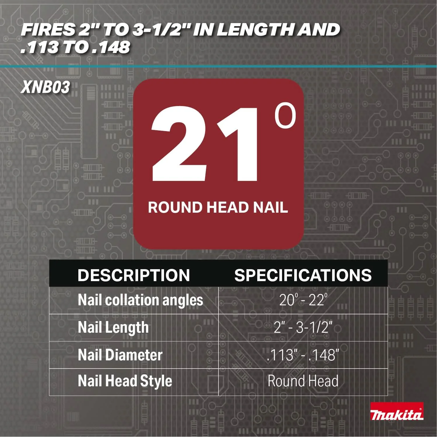 Makita XNB03M1 18V LXT Brushless 21-Degree Full Round Head 3-1/2-in. Framing Nailer 4.0Ah Kit - Image 3