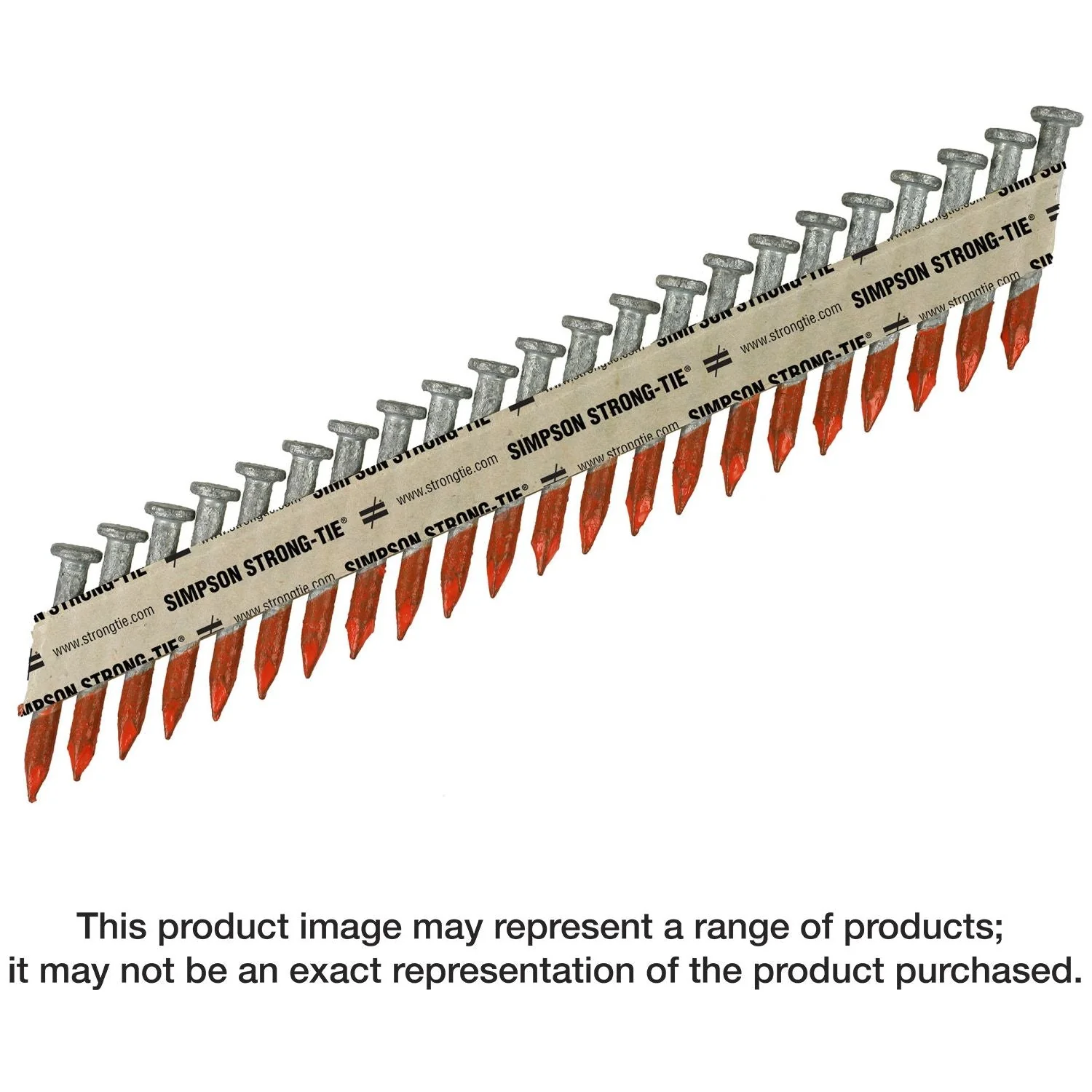 Simpson Strong-Tie N16HDGPT500 Strong-Drive 33° SCN SMOOTH-SHANK CONNECTOR Nail,  2-1/2-in. x .162-in. HDG, 500-Pack - Image 1