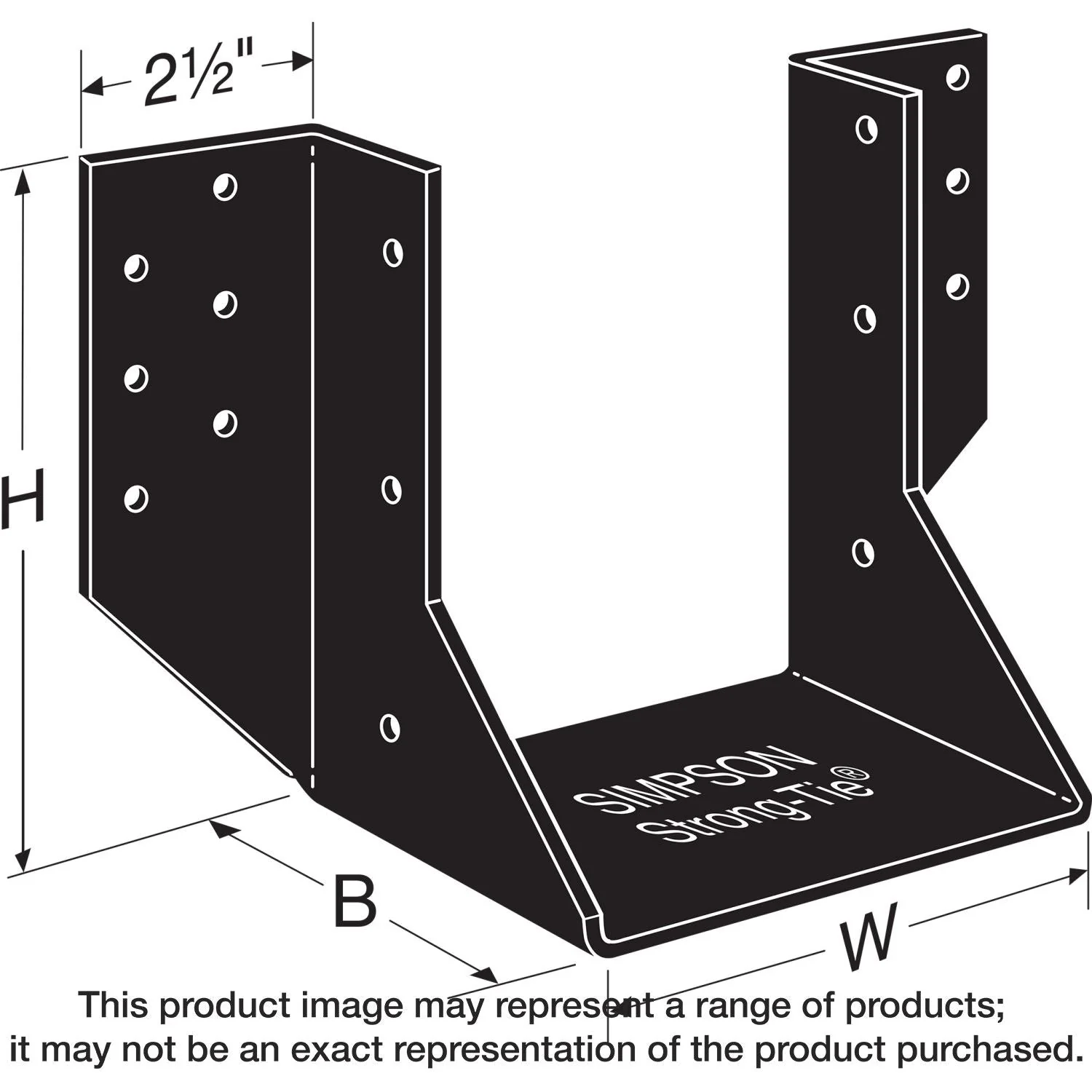 Simpson Strong-Tie OHU48-SDS3 OHU Black Powder-Coated Ornamental Joist Hanger for 4x8 w/ Strong-Drive SDS Screws - Image 1
