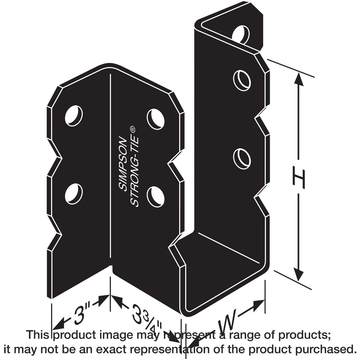 Simpson Strong-Tie OU410 OU Black Powder-Coated Ornamental Joist Hanger for 4x10 - Image 1