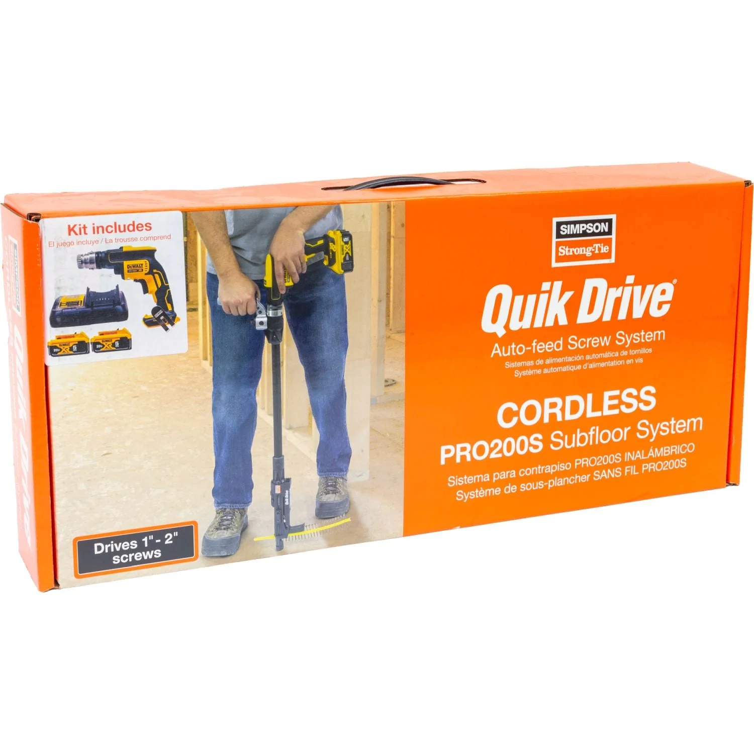 Simpson Strong-Tie Quik Drive Cordless PRO200S Multi-Purpose System w/ DeWalt 2500-RPM Screwdriver Motor (PRO200SG2C2K) - Image 2