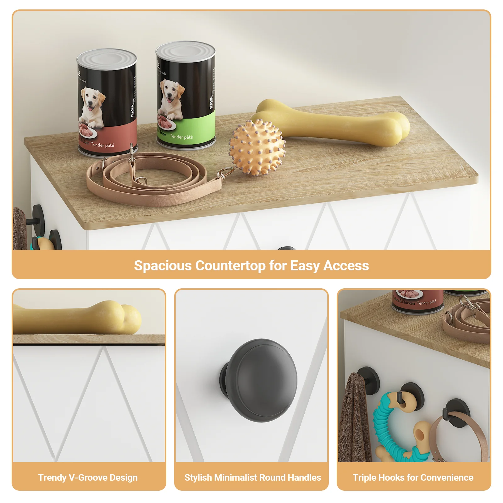 Advwin Pet Feeding Station with Storage - Image 3