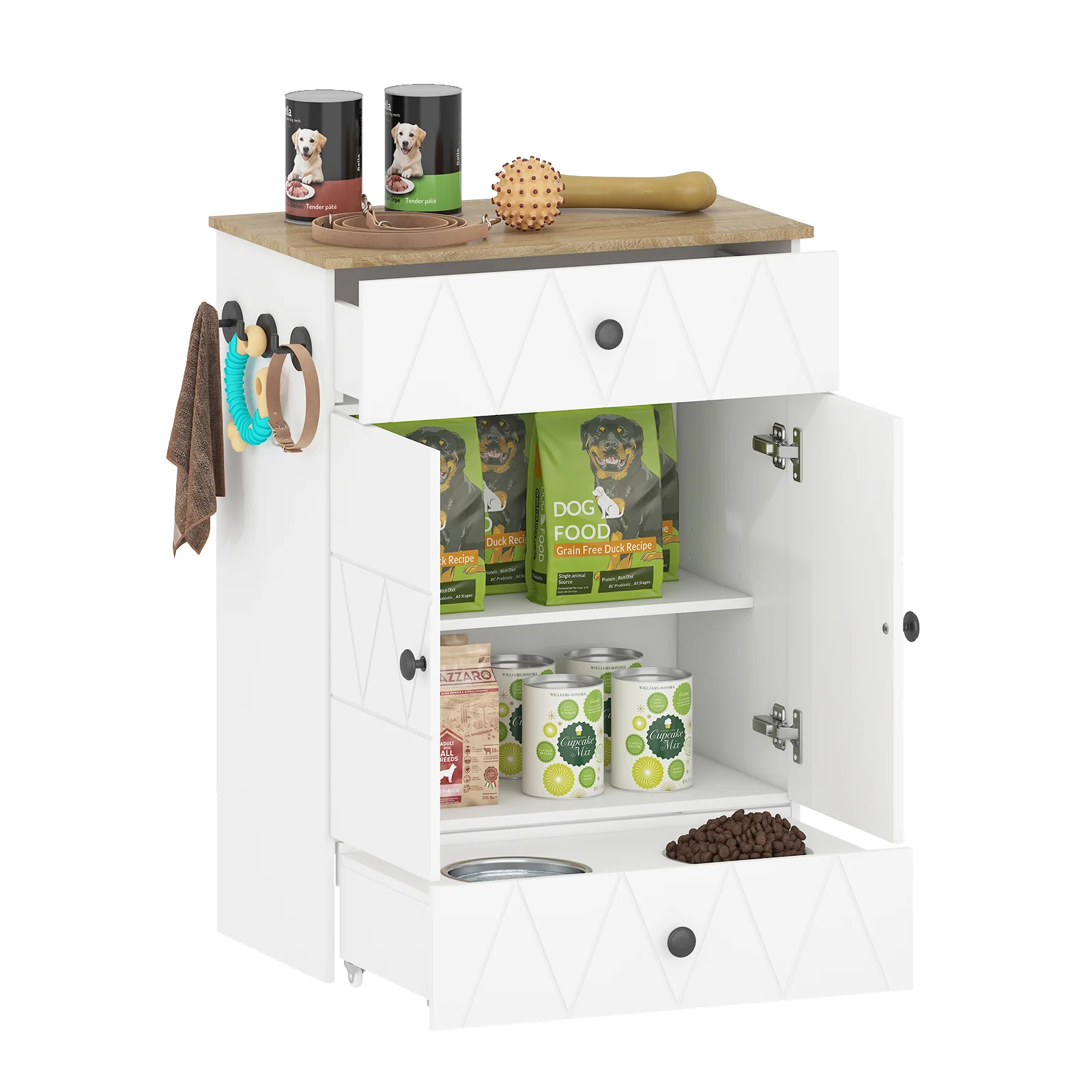 Advwin Pet Feeding Station with Storage - Image 2