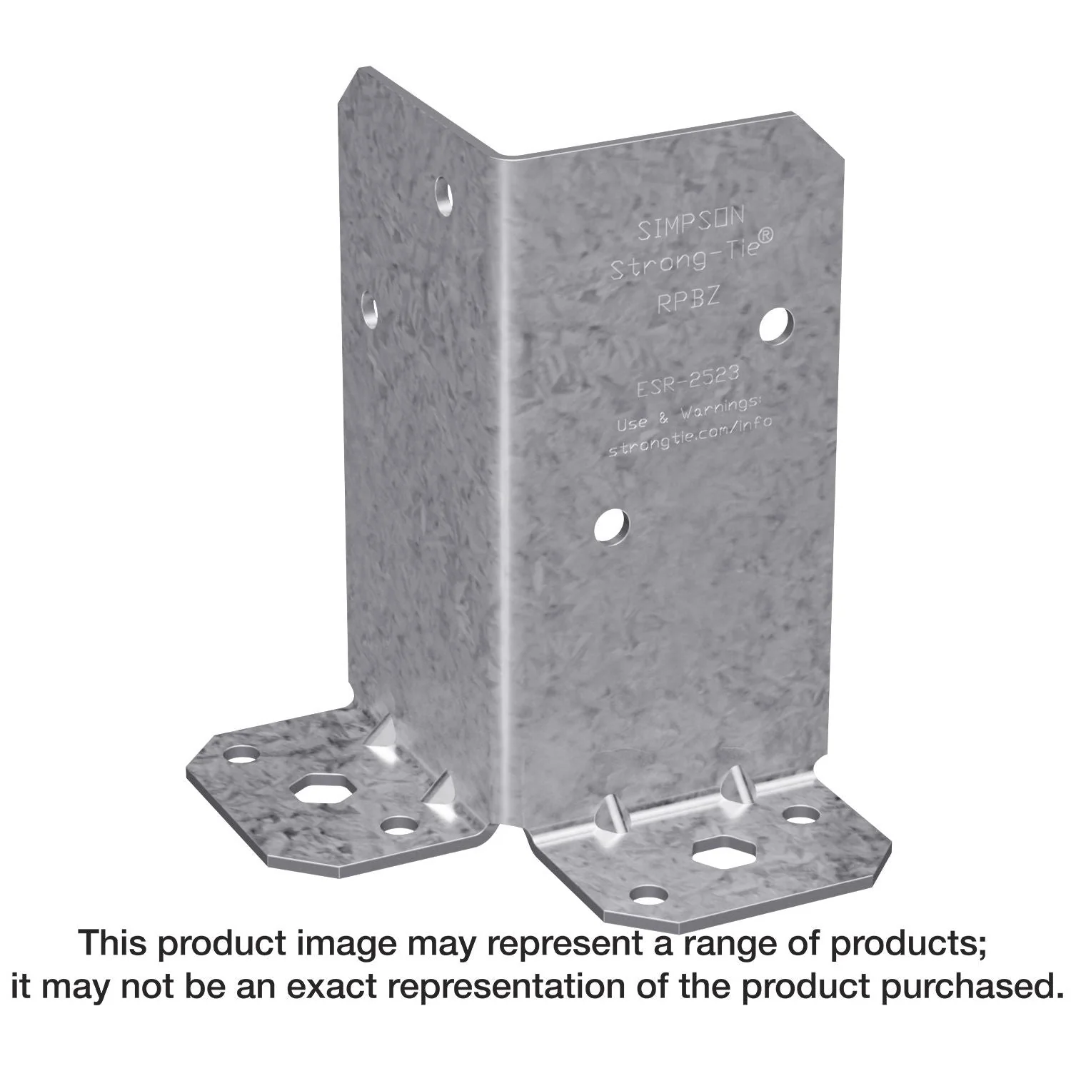 Simpson Strong-Tie RPBZ RPBZ ZMAX Galvanized Retrofit Post Base for Double 2x4 - Image 1