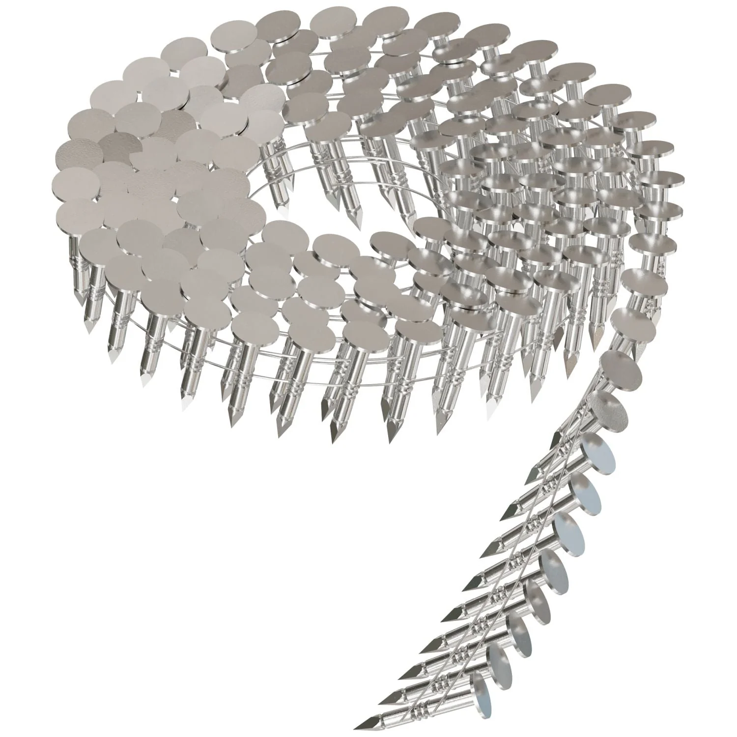 Simpson Strong-Tie S11A100RNB 15° Wire Coil, Full Round Head, Ring-Shank Roofing Nail,  1-in. Type 304, 7200-Pack - Image 2