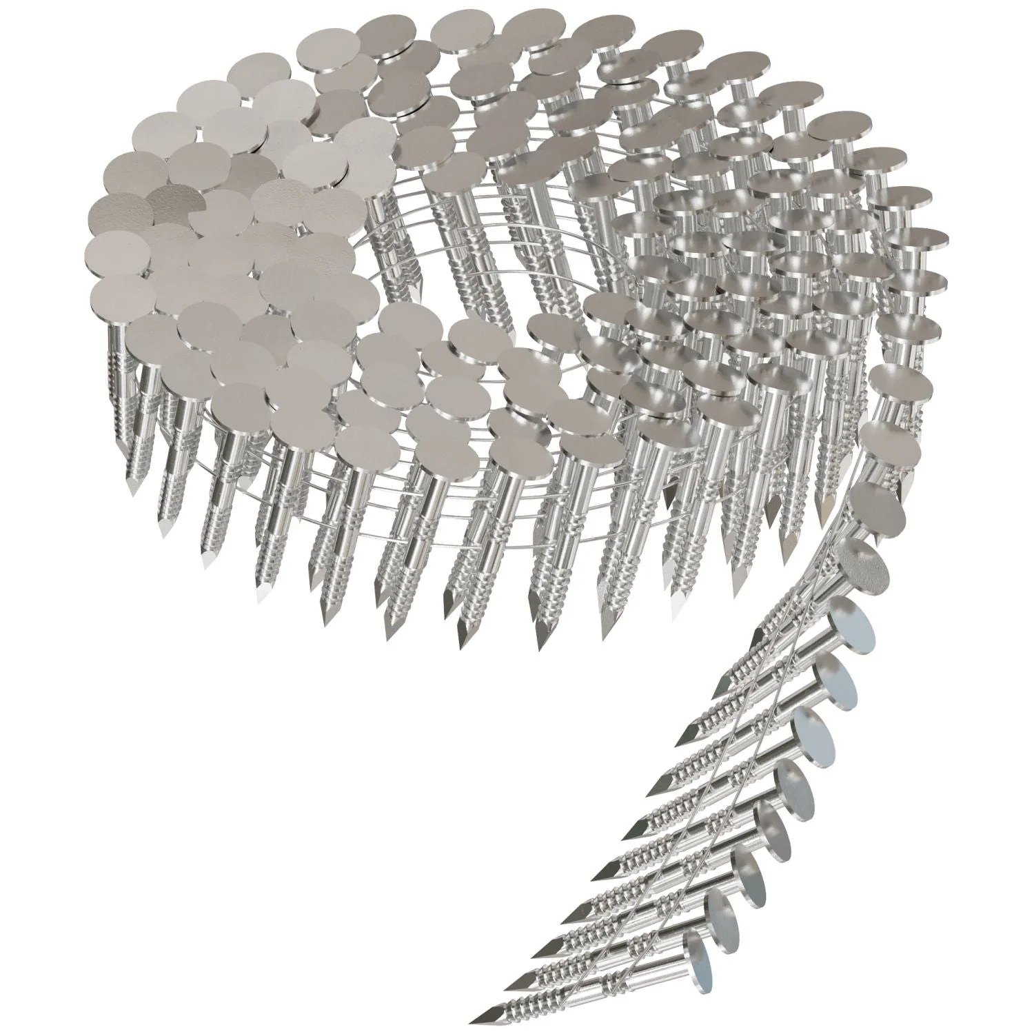 Simpson Strong-Tie 15-Degree Wire Coil, Full Round Head, Ring-Shank Roofing Nail, 1-1/4-in. Type 304, 7200-Pack (S11A125RNB) - Image 2