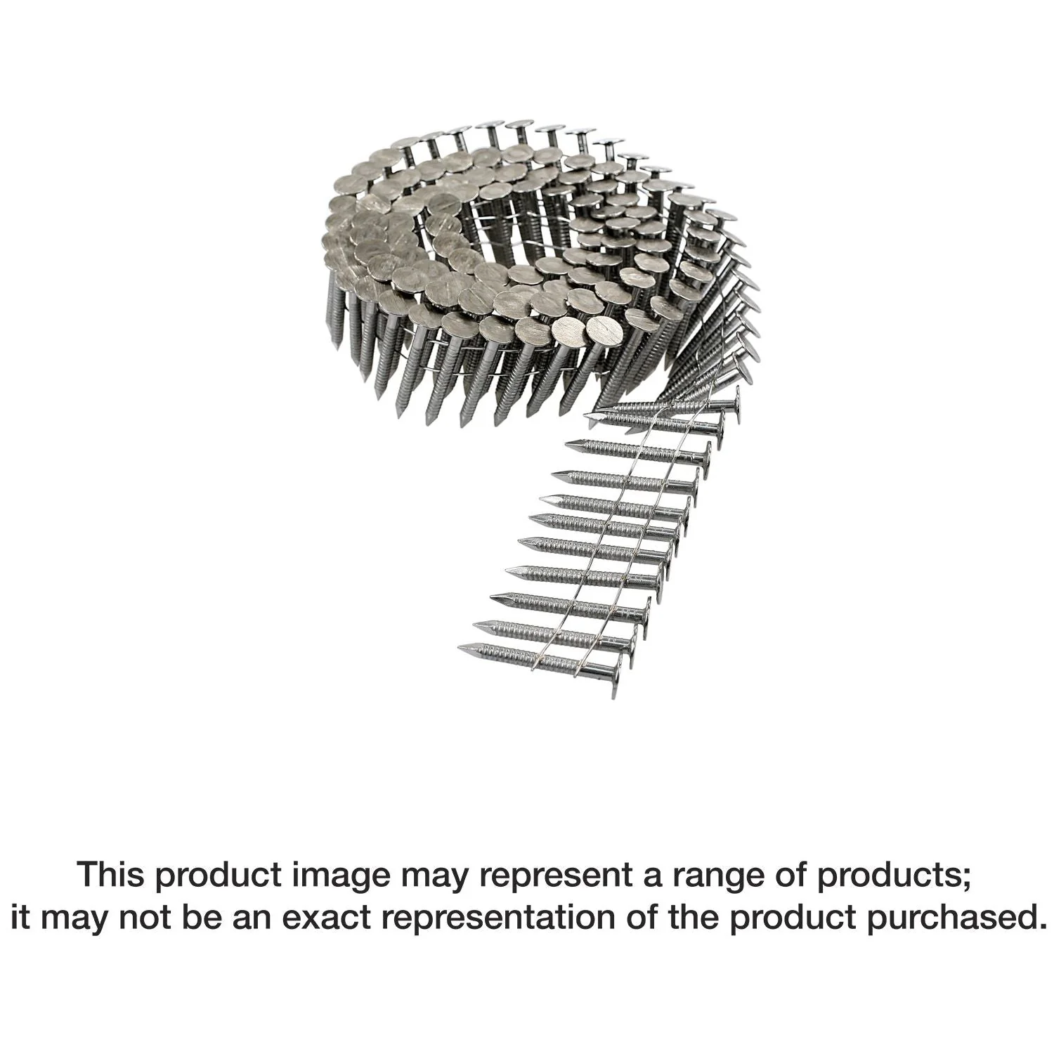 Simpson Strong-Tie S11A150RNBP 15° Wire Coil, Full Round Head, Ring-Shank Roofing Nail,  1-1/2-in. Type 304, 600-Pack - Image 1