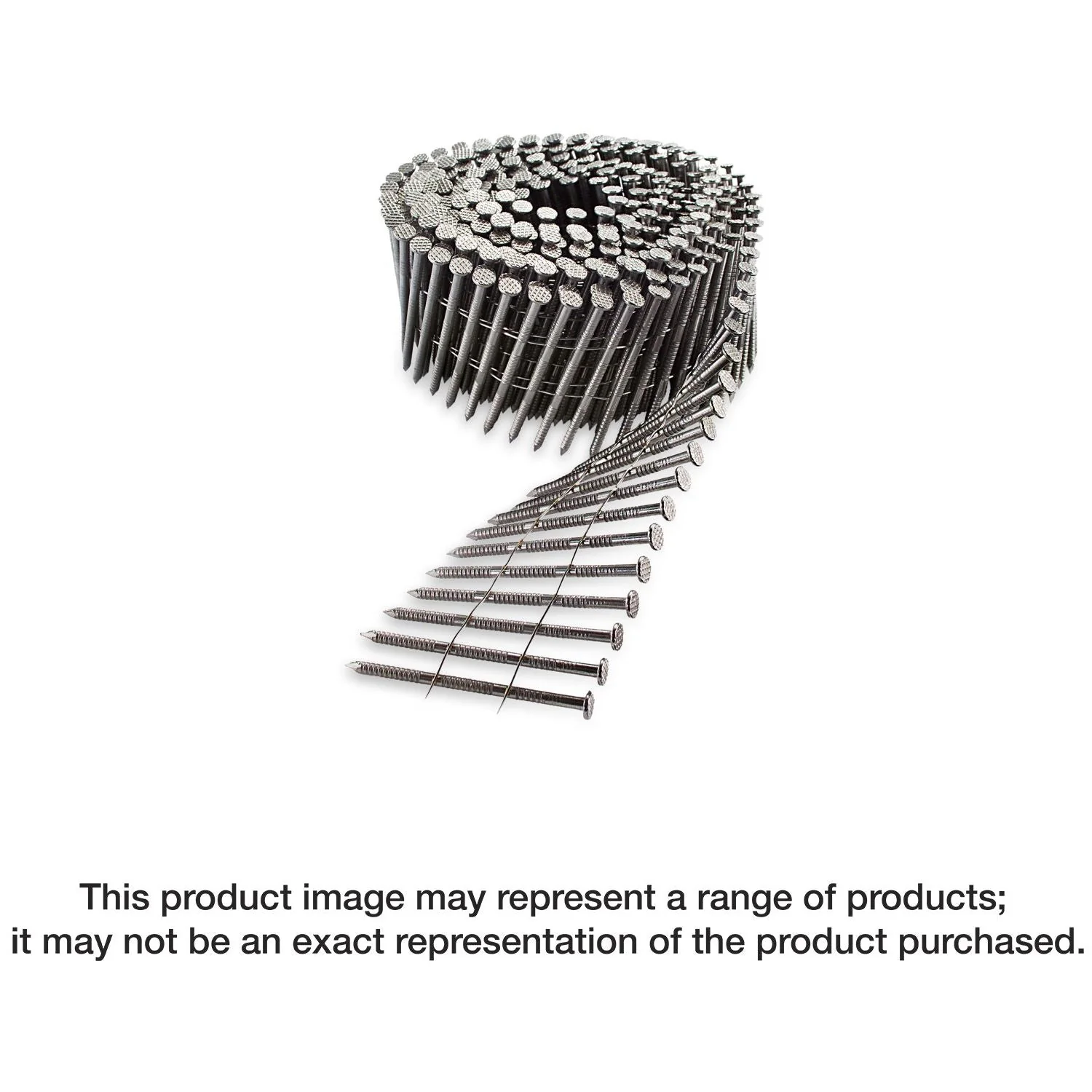 Simpson Strong-Tie S11A300PNJ 15° Wire Coil, Full Round Head, Ring-Shank Decking/Framing Nail,  3-in. x 0.12-in. Type 304, 1800-Pack - Image 1