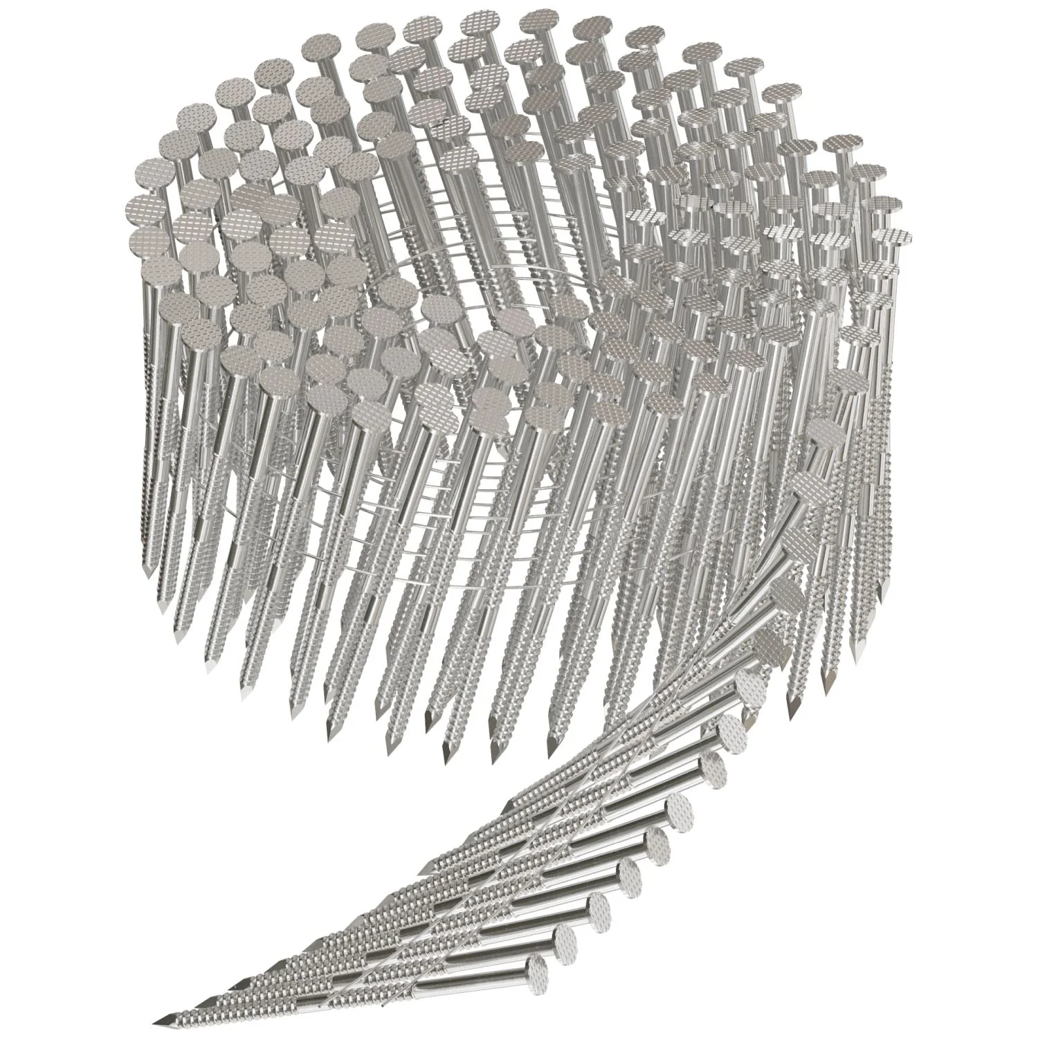 Simpson Strong-Tie S12A250PNB 15° Wire Coil, Full Round Head, Ring-Shank Decking/Framing Nail,  2-1/2-in. x .099-in. Type 304, 3600-Pack - Image 3