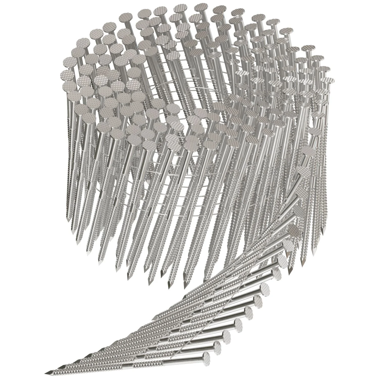 Simpson Strong-Tie S12A300PNJ 15° Wire Coil, Full Round Head, Ring-Shank Decking/Framing Nail,  3-in. x 0.099-in. Type 304, 1800-Pack - Image 3