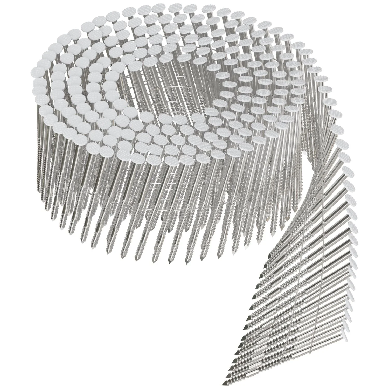 Simpson Strong-Tie S13A200CWH 15° Wire Coil, Painted Full Round Head, Ring-Shank Nail,  2-in. x .092-in. Type 304, White, 3600-Pack - Image 3