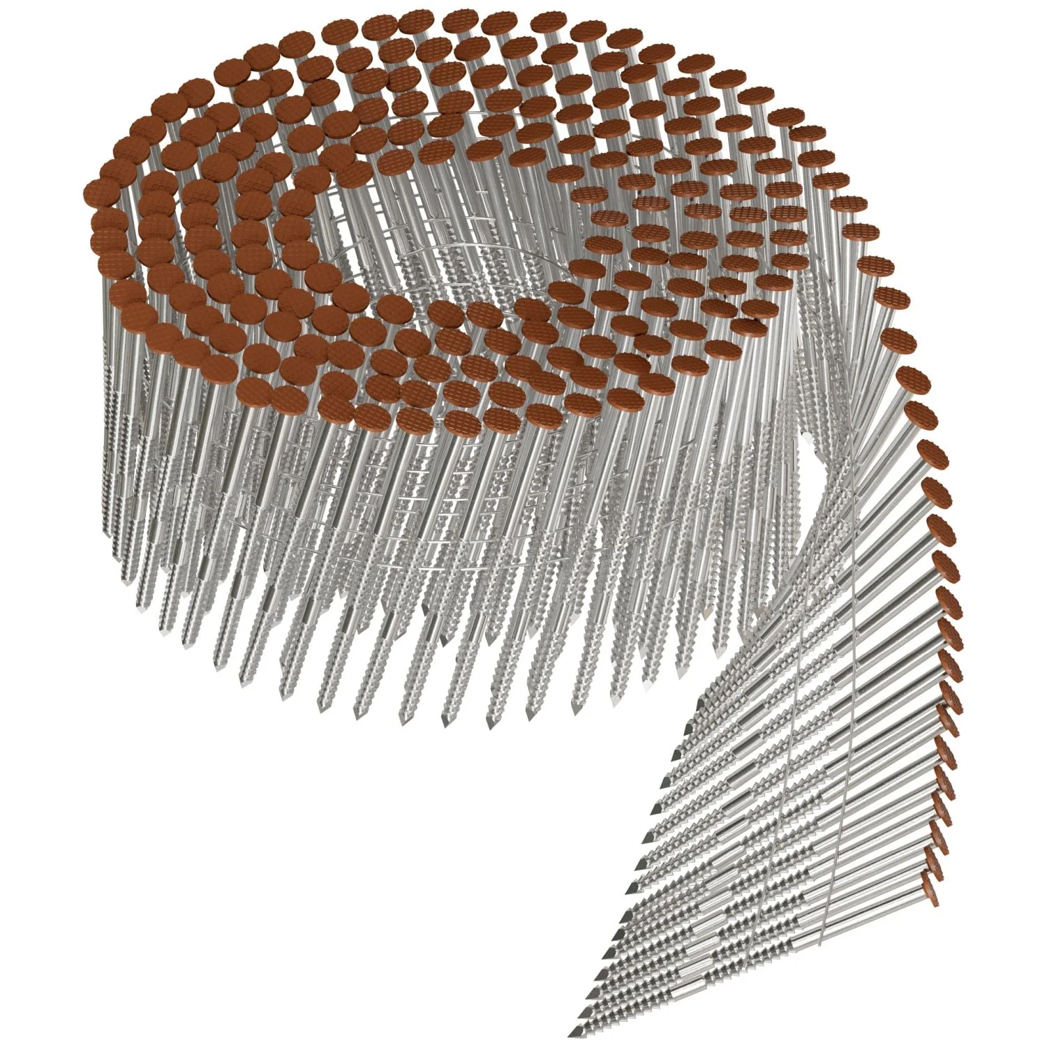 Simpson Strong-Tie S13A225CCS 15° Wire Coil, Painted Full Round Head, Ring-Shank Nail,  2-1/4-in. x .092-in. Type 304, Sienna, 3600-Pack - Image 3