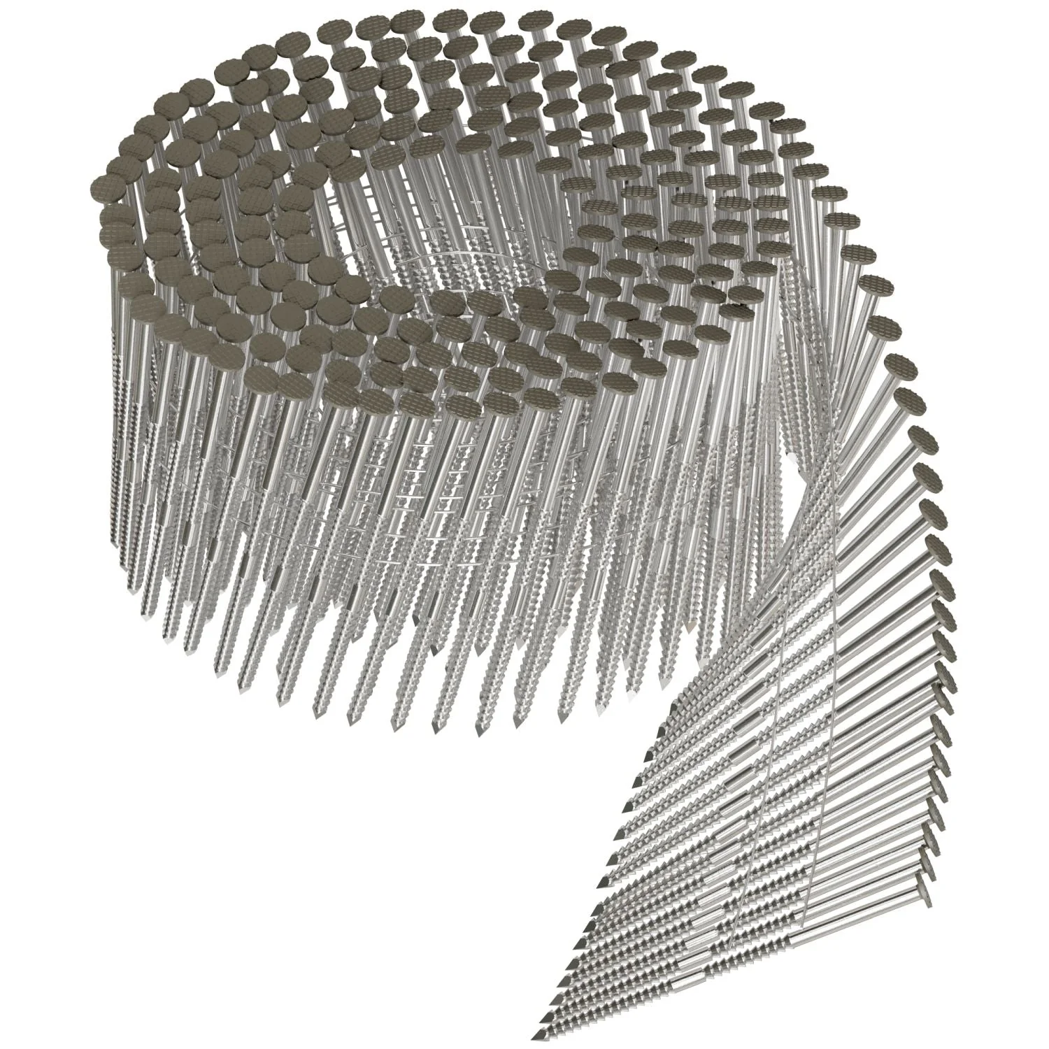 Simpson Strong-Tie S13A250CCG 15° Wire Coil, Painted Full Round Head, Ring-Shank Nail,  2-1/2-in. x .092-in. Type 304, Gray, 3600-Pack - Image 3
